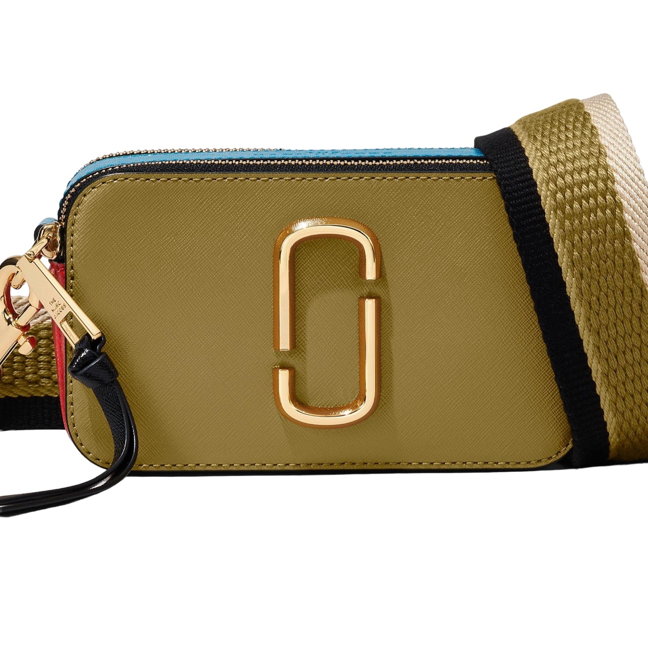 Túi đeo nữ Marc Jacobs màu xanh The Colorblock Snapshot Camera Bag Ecru Olive Multi 6