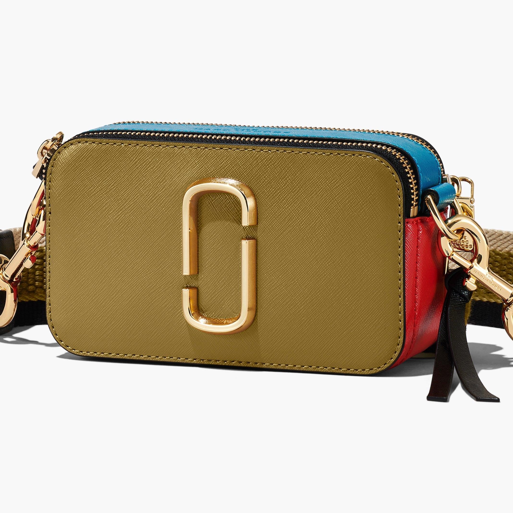 Túi đeo nữ Marc Jacobs màu xanh The Colorblock Snapshot Camera Bag Ecru Olive Multi 8