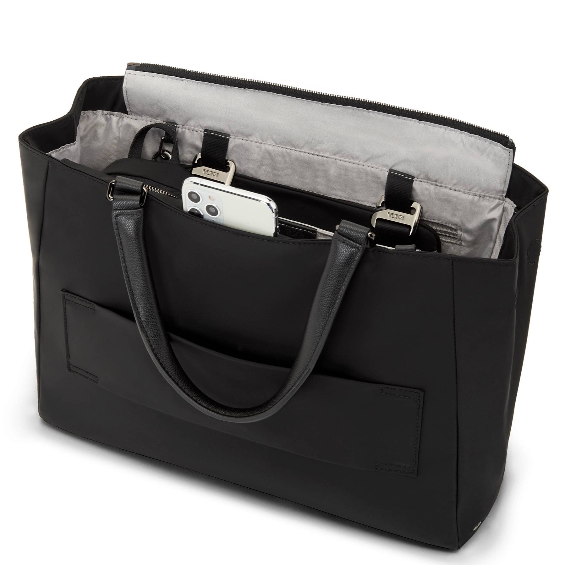Túi Tote đen nữ Tumi Voyageur Valetta Medium Tote Black Gunmetal 146571 6
