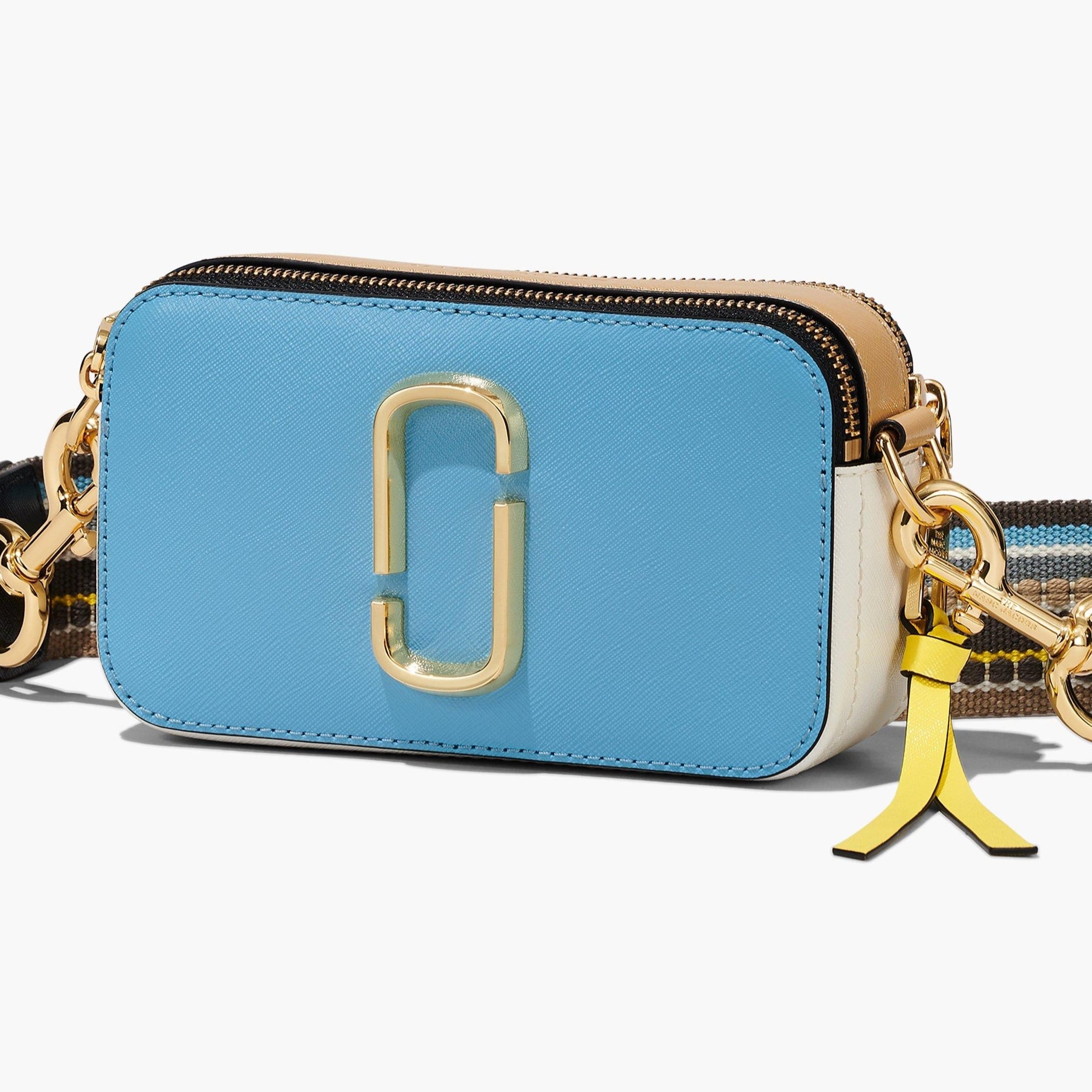 Túi đeo nữ Marc Jacobs màu xanh The Colorblock Snapshot Camera Bag Air Blue Multi 1