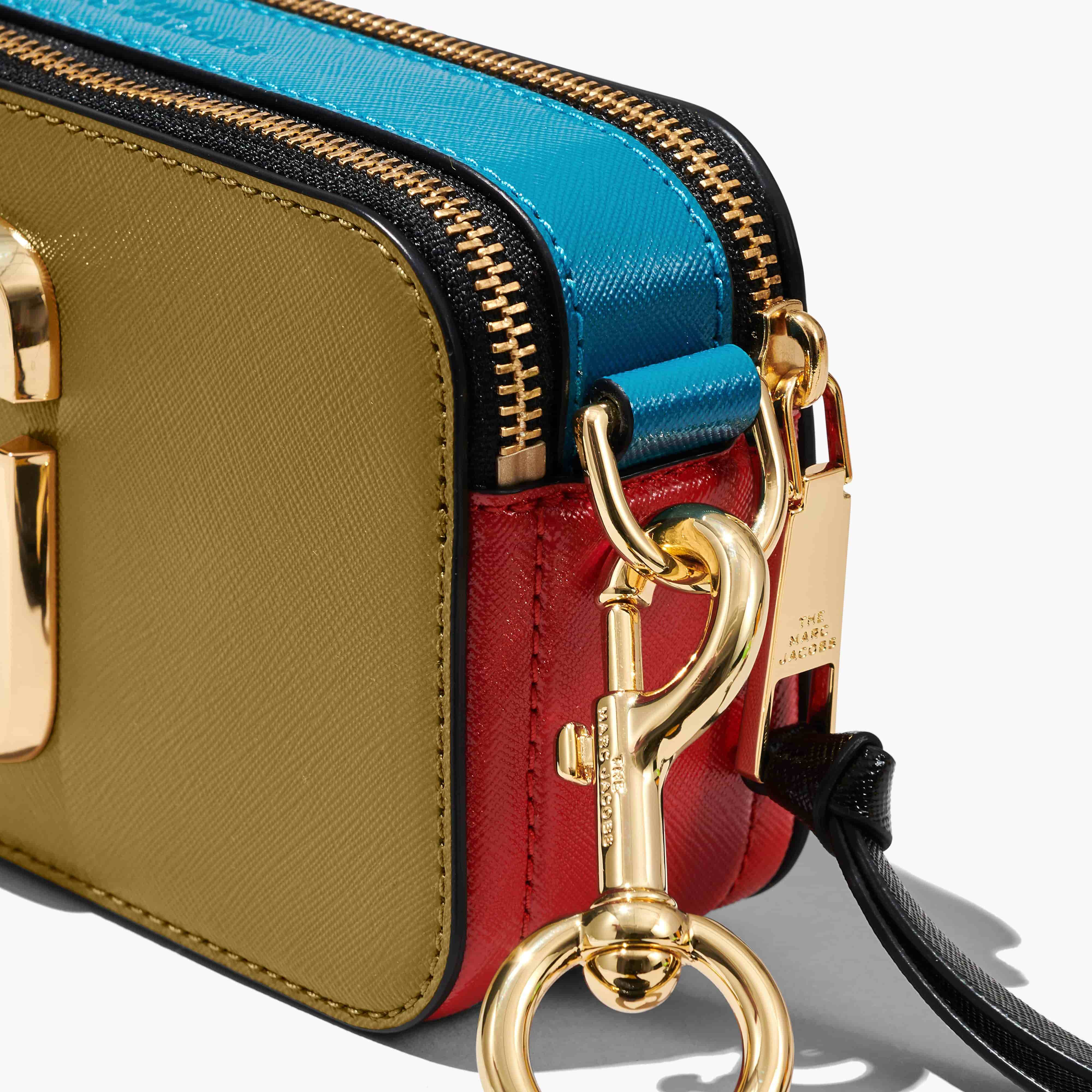 Túi đeo nữ Marc Jacobs màu xanh The Colorblock Snapshot Camera Bag Ecru Olive Multi 2