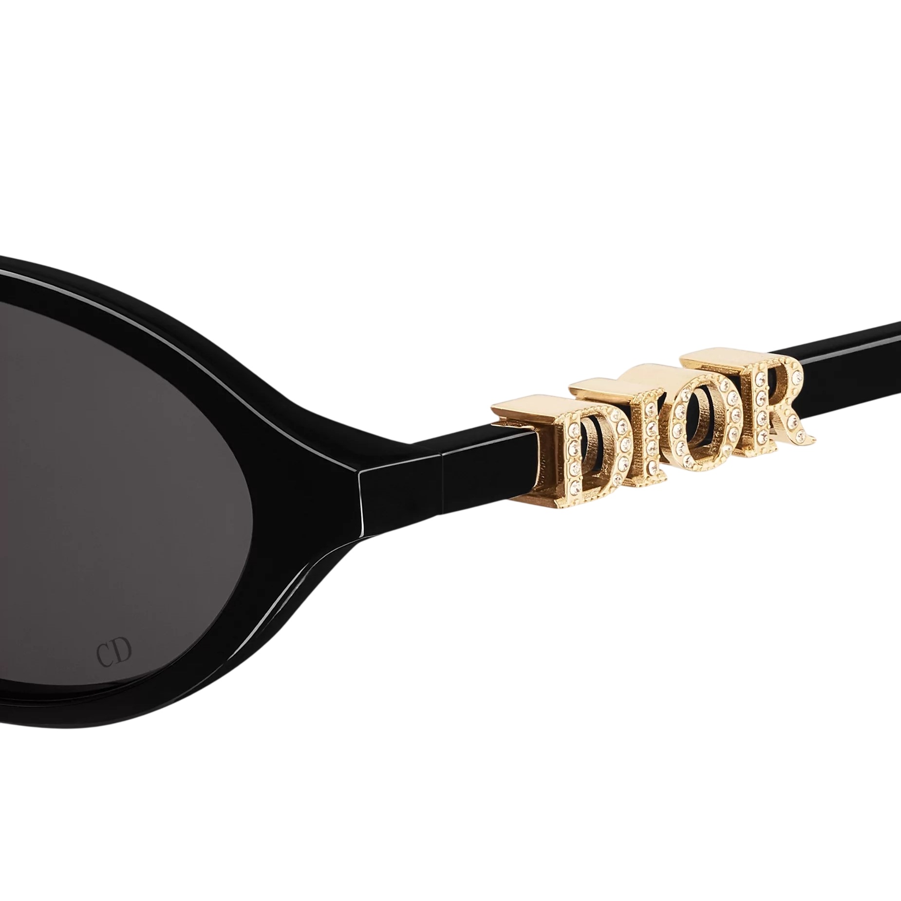 Mắt kính đen DiorTreasure R1I Black Oval Sunglasses 1