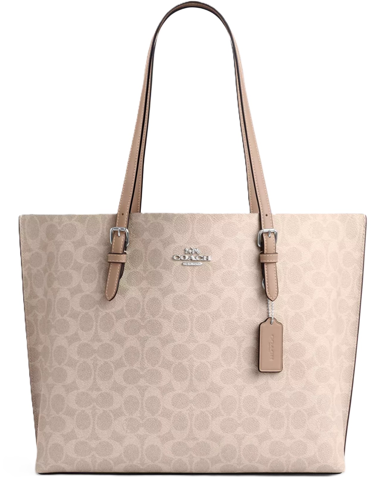 Túi xách Coach nữ Mollie Tote Bag In Signature Canvas Silver Sand CV967 5