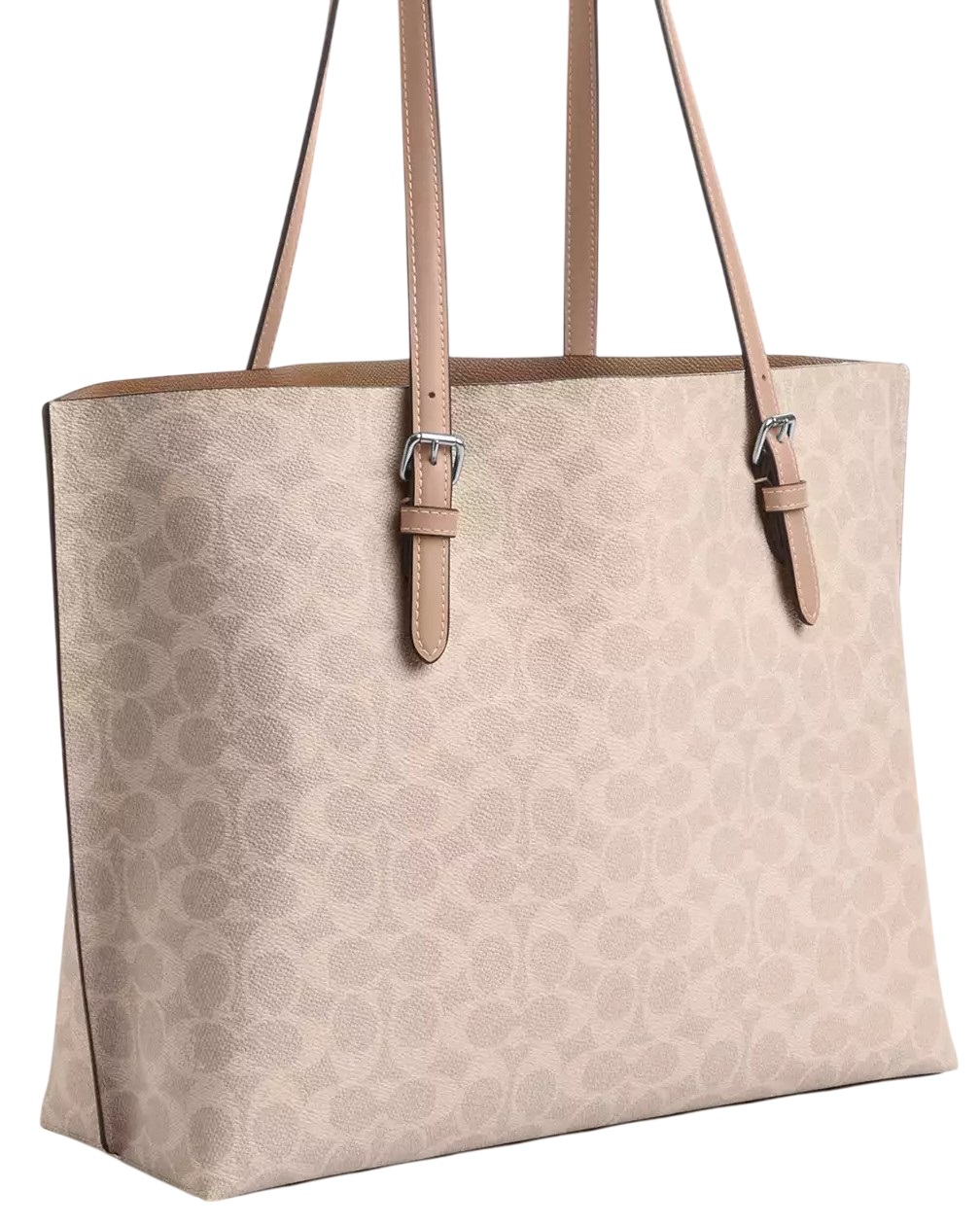 Túi xách Coach nữ Mollie Tote Bag In Signature Canvas Silver Sand CV967 6