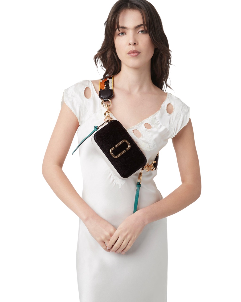 Túi nữ Marc Jacobs màu đen The Snapshot Camera Bag Blackhoney Ginger Multi 10
