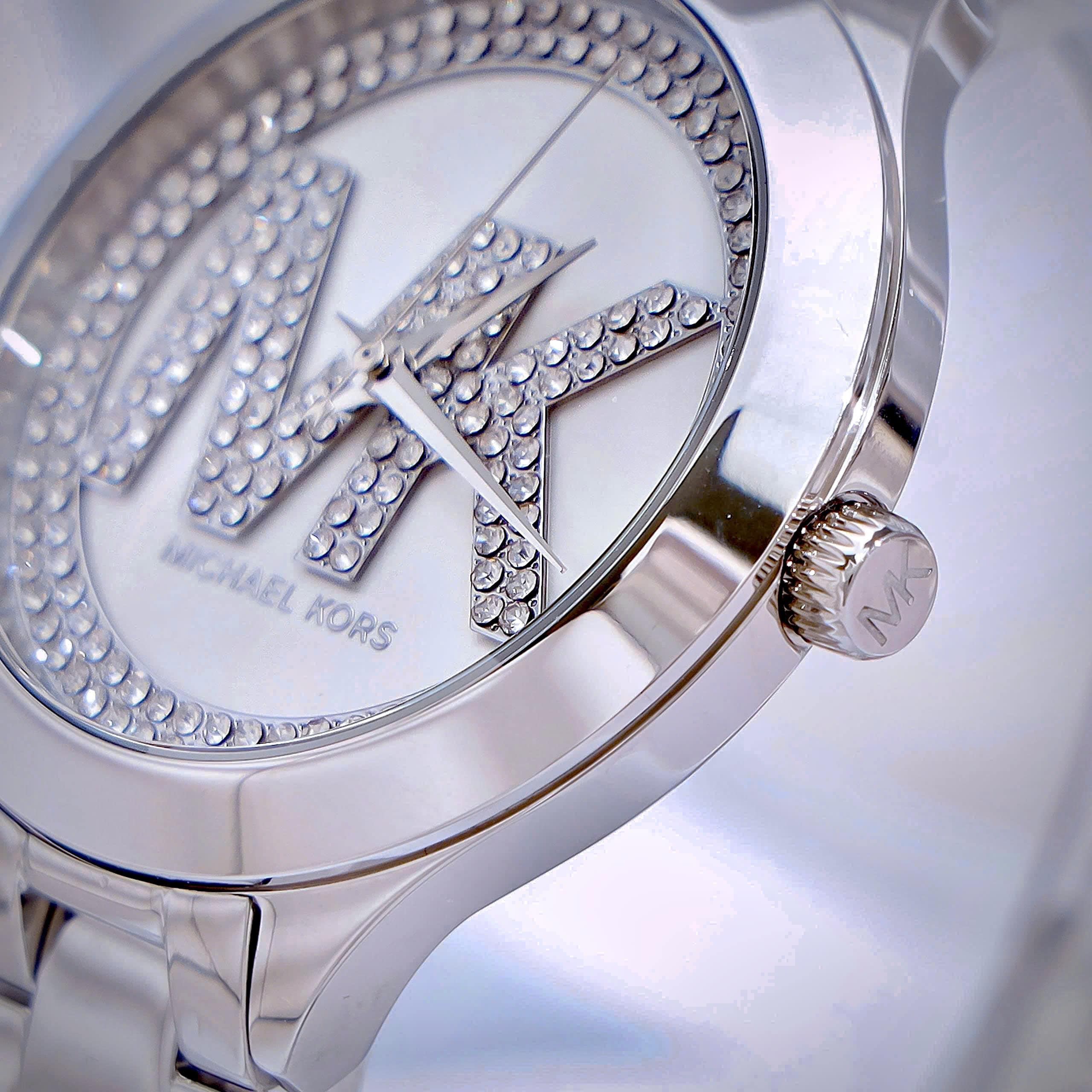 Đồng hồ đeo tay nữ MK Michael Kors Aspyn Watch In Your Paved Silver Tone MKO1108 5
