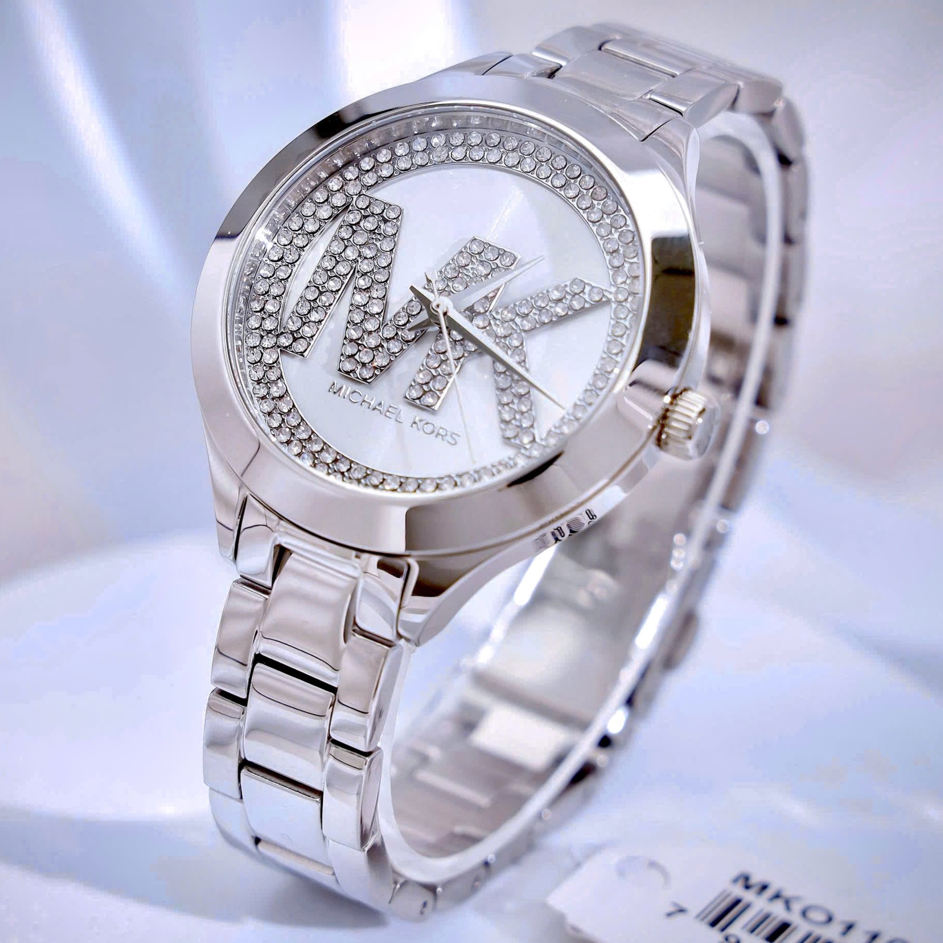 Đồng hồ đeo tay nữ MK Michael Kors Aspyn Watch In Your Paved Silver Tone MKO1108 6