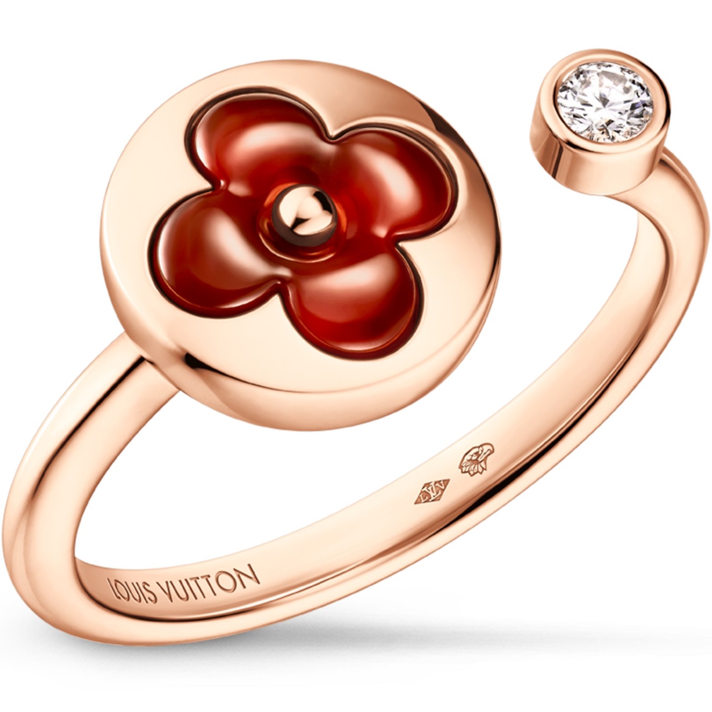 Nhẫn nữ LV Louis Vuitton Color Blossom Mini Sun Ring Cornelian and Diamond 2