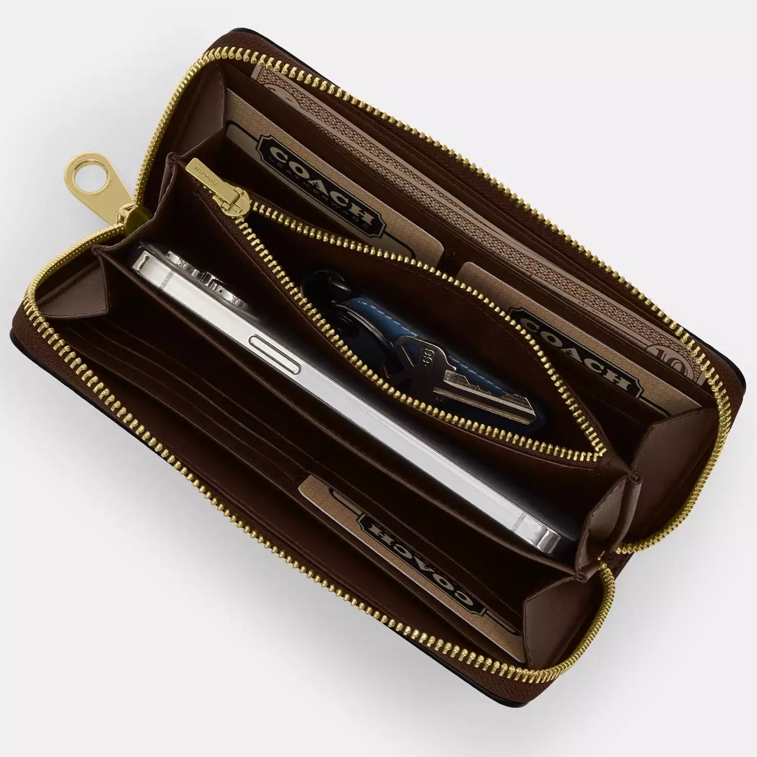 Ví dài Coach nữ Long Zip Around Wallet With Star Print Black Multi CW479 2