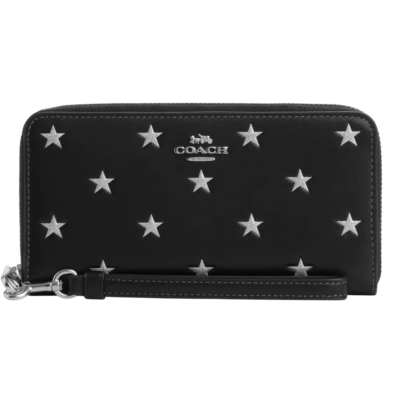 Ví dài Coach nữ Long Zip Around Wallet With Star Print Black Multi CW479 5