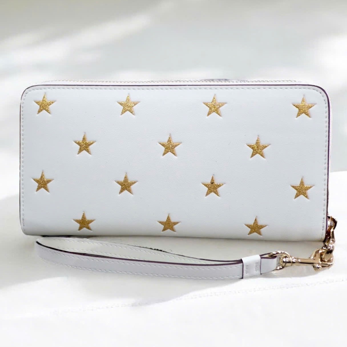Ví Coach dài nữ Long Zip Around Wallet With Star Print Chalk Multi CW479 1