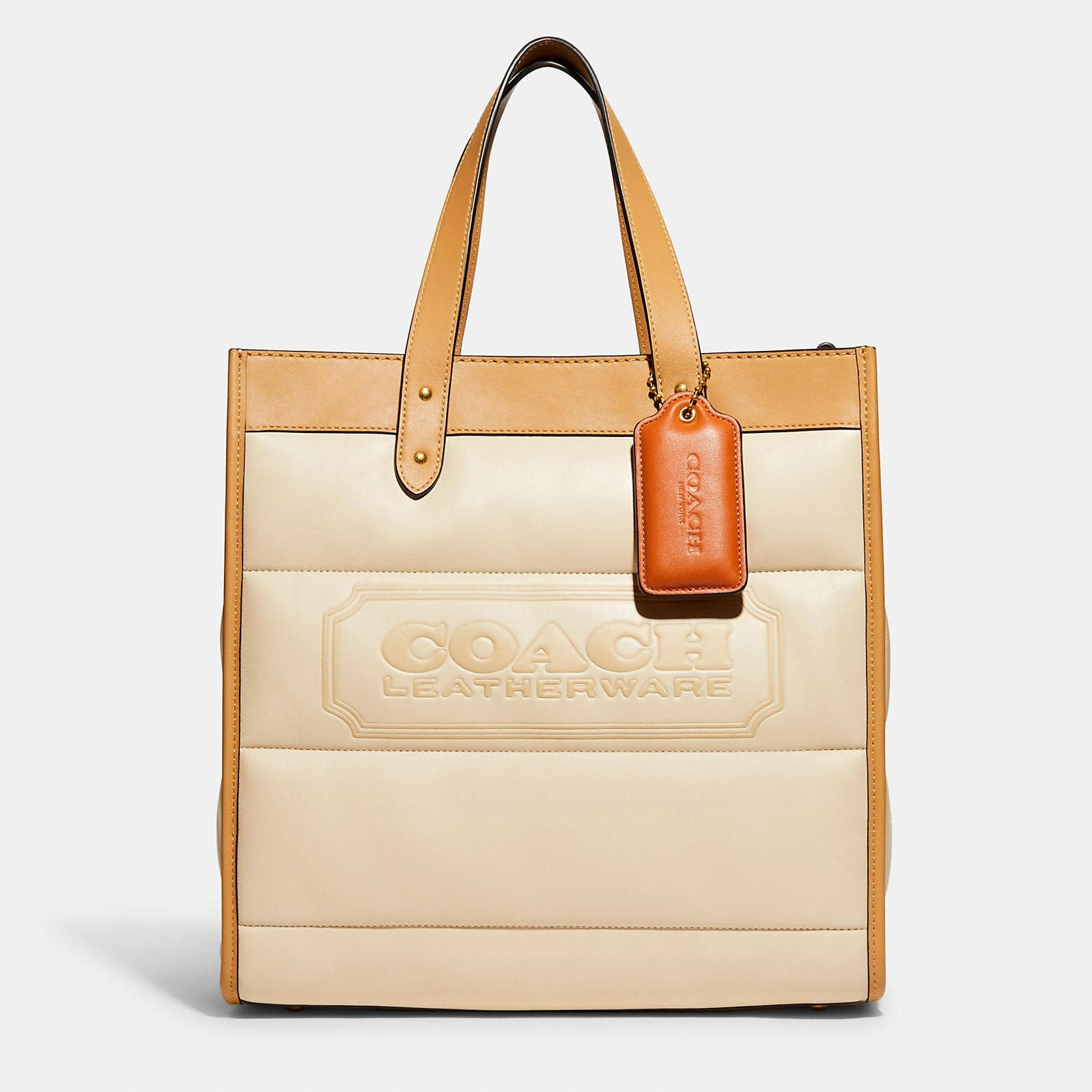 TÚI COACH FIELD TOTE WITH COLORBLOCK QUILTING AND COACH BADGE 1