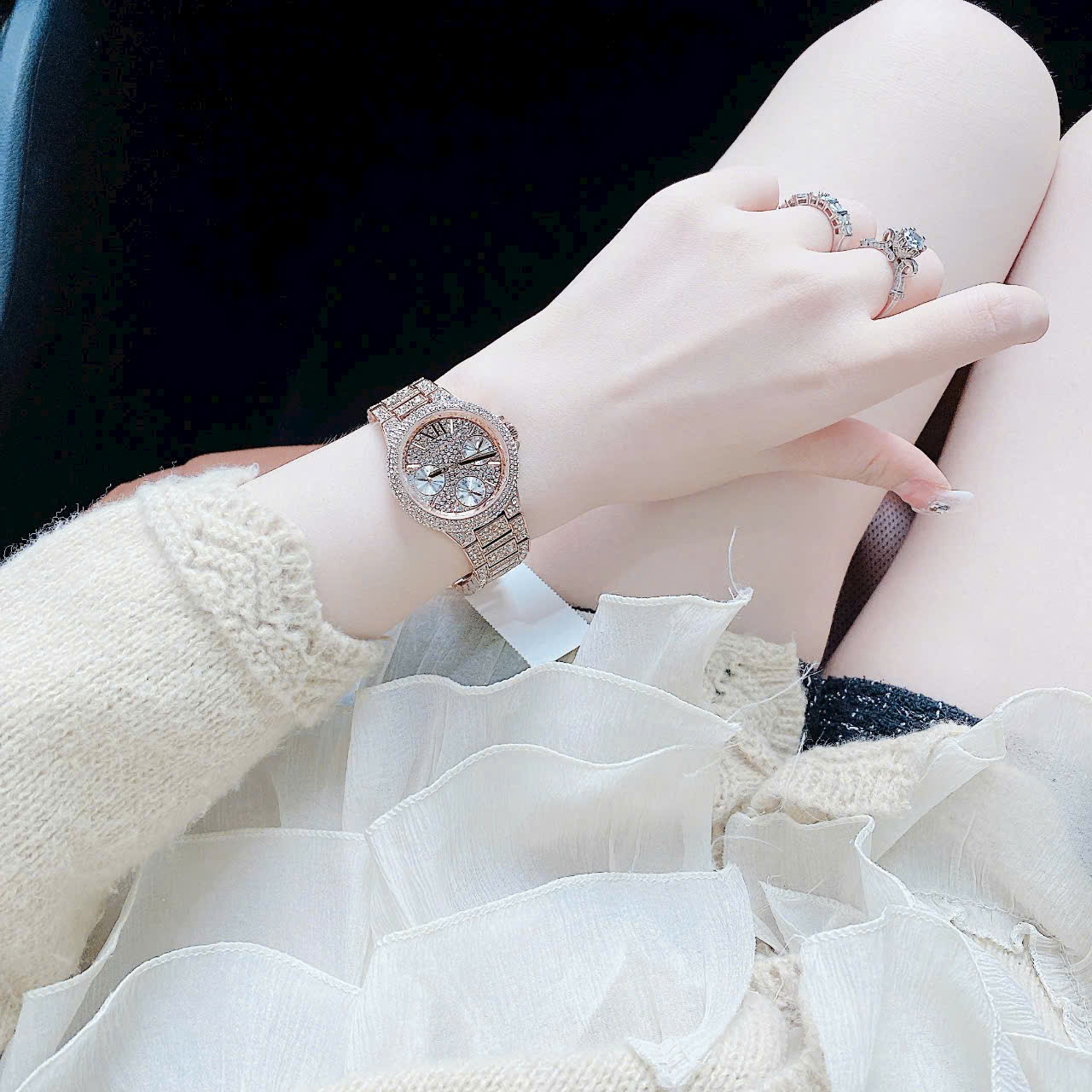 Đồng hồ đeo tay MK nữ Michael Kors Mini Camille Pavé Rose Gold-Tone Watch MK6997 1