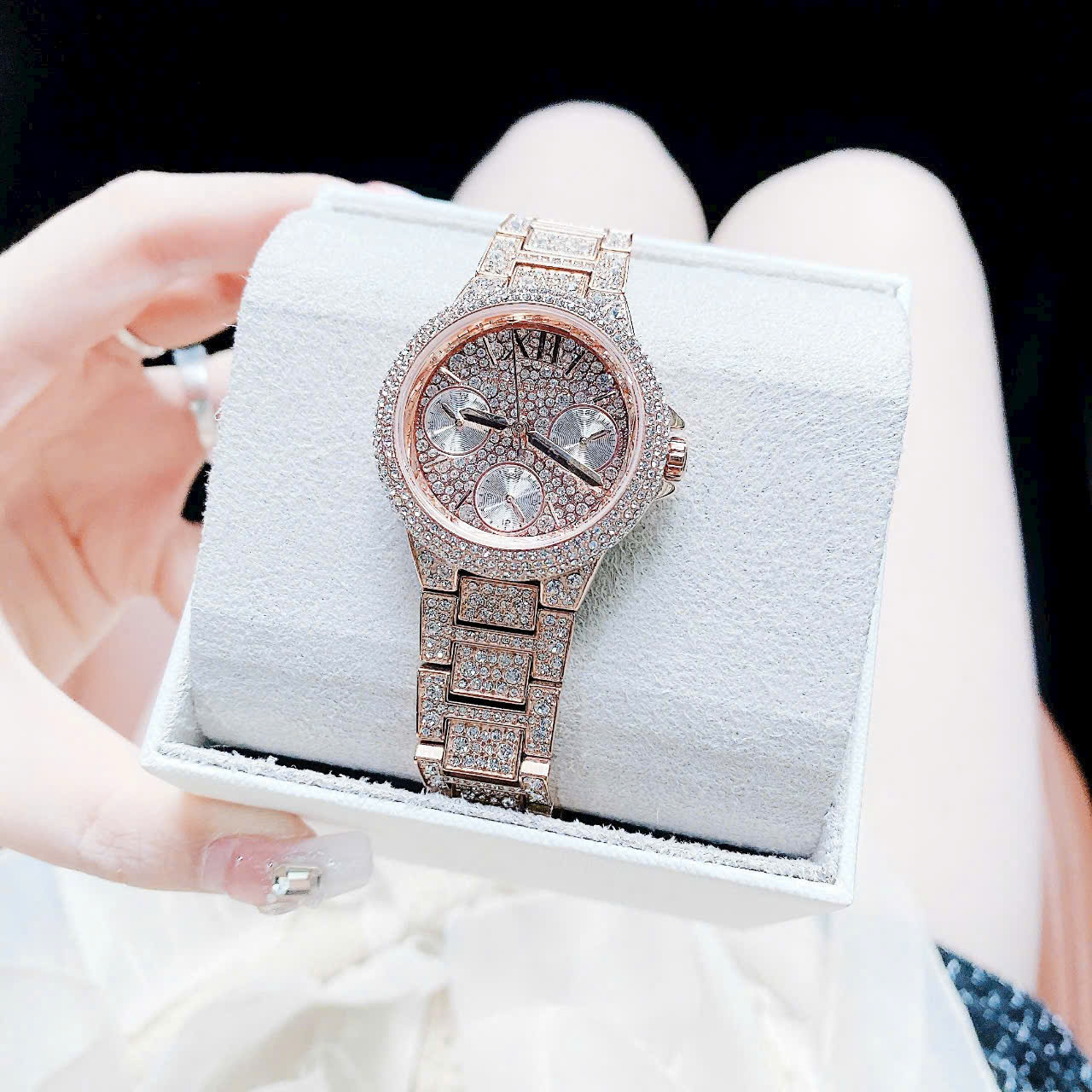 Đồng hồ đeo tay MK nữ Michael Kors Mini Camille Pavé Rose Gold-Tone Watch MK6997 3