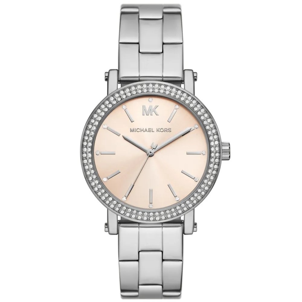 Đồng hồ đeo tay nữ Michael Kors Corey Three Hand Pink Dial Silver Steel Strap Watch for Women MKO1050 3
