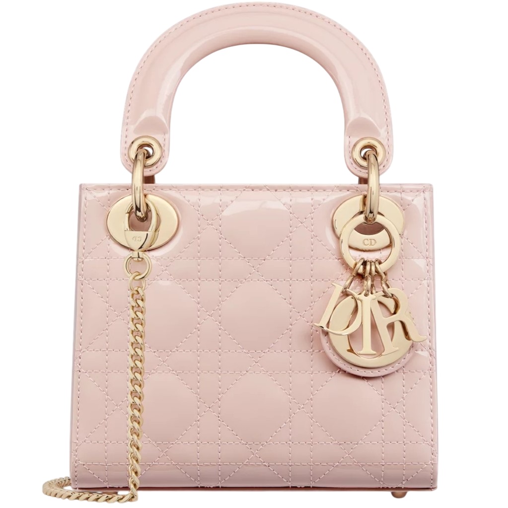 Túi xách Mini Lady Dior Bag Powder Pink Patent Cannage Calfskin 1