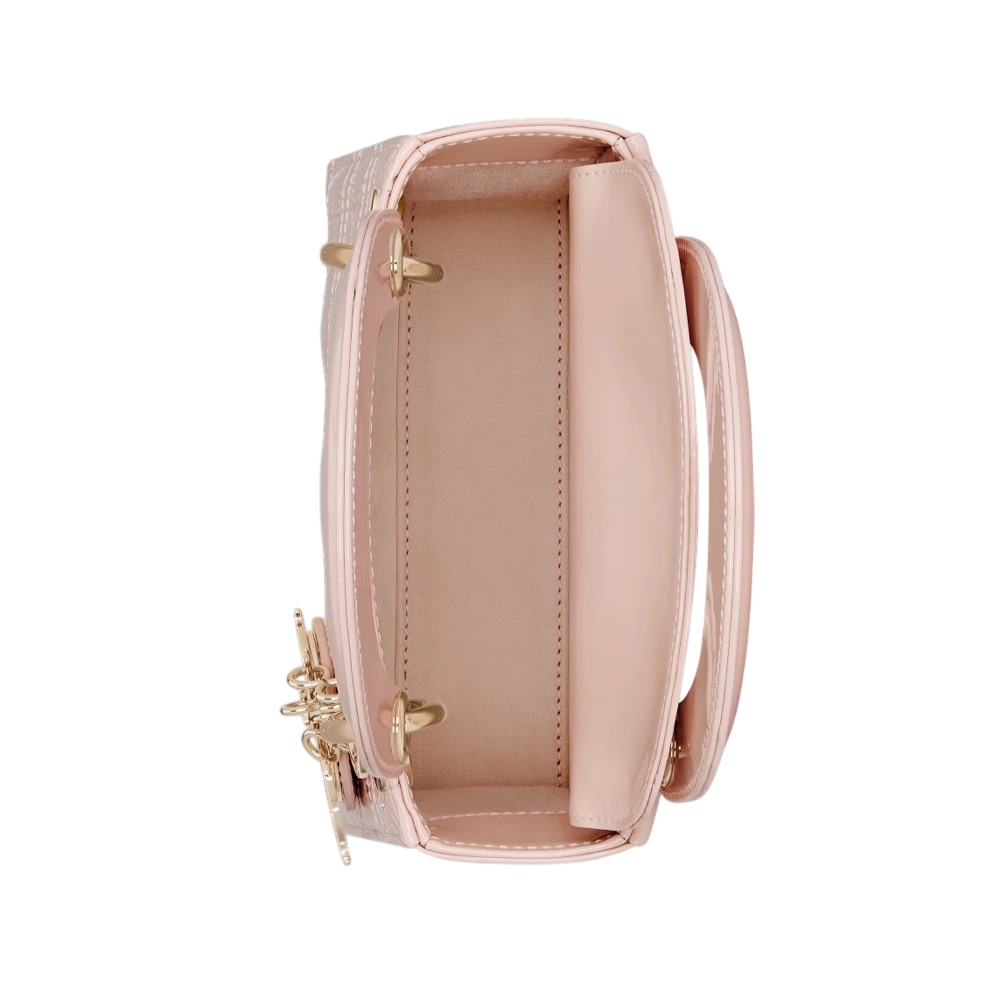 Túi xách Mini Lady Dior Bag Powder Pink Patent Cannage Calfskin 2