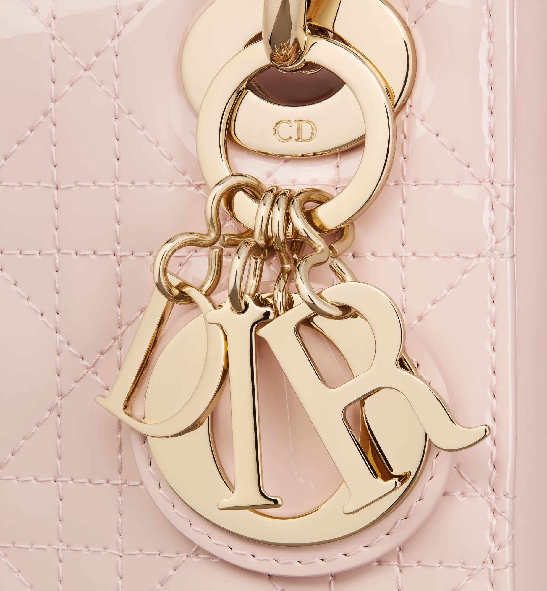 Túi xách Mini Lady Dior Bag Powder Pink Patent Cannage Calfskin 3