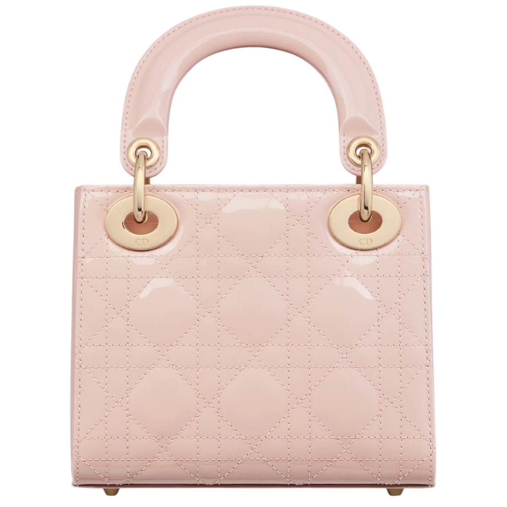 Túi xách Mini Lady Dior Bag Powder Pink Patent Cannage Calfskin 4