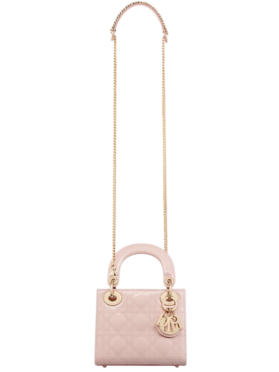 Túi xách Mini Lady Dior Bag Powder Pink Patent Cannage Calfskin 5