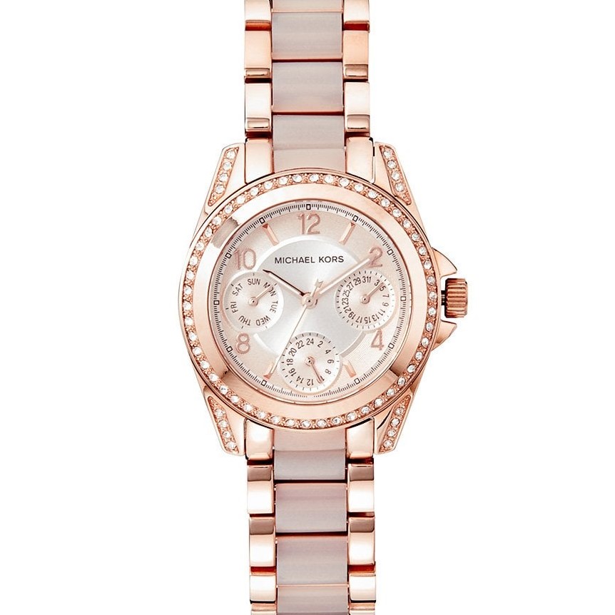 Đồng hồ đeo tay nữ dây kim loại Michael Kors MK6175 Ladies Mini Blair Rose  Gold Watch