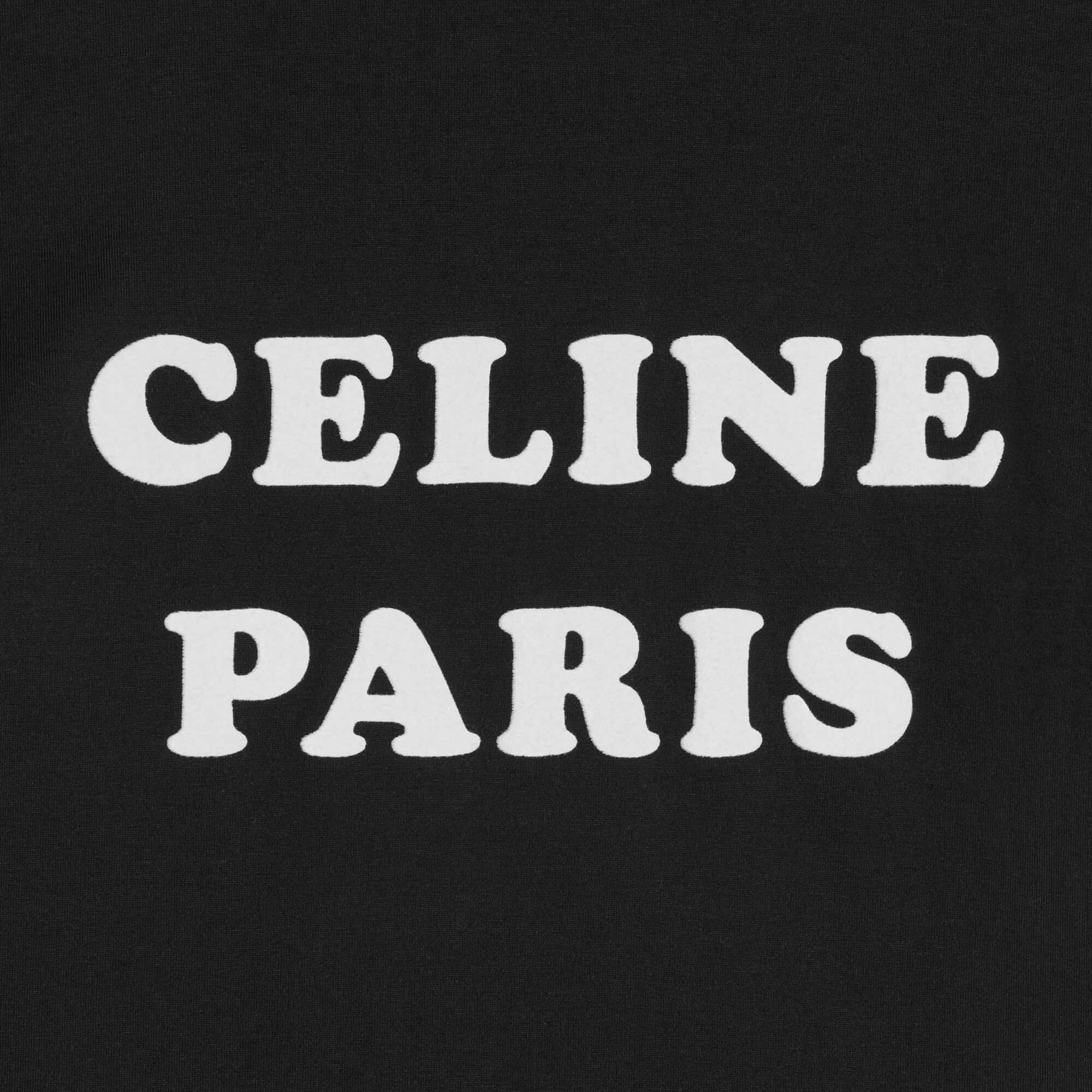 Áo phông đen Celine viền trắng 5