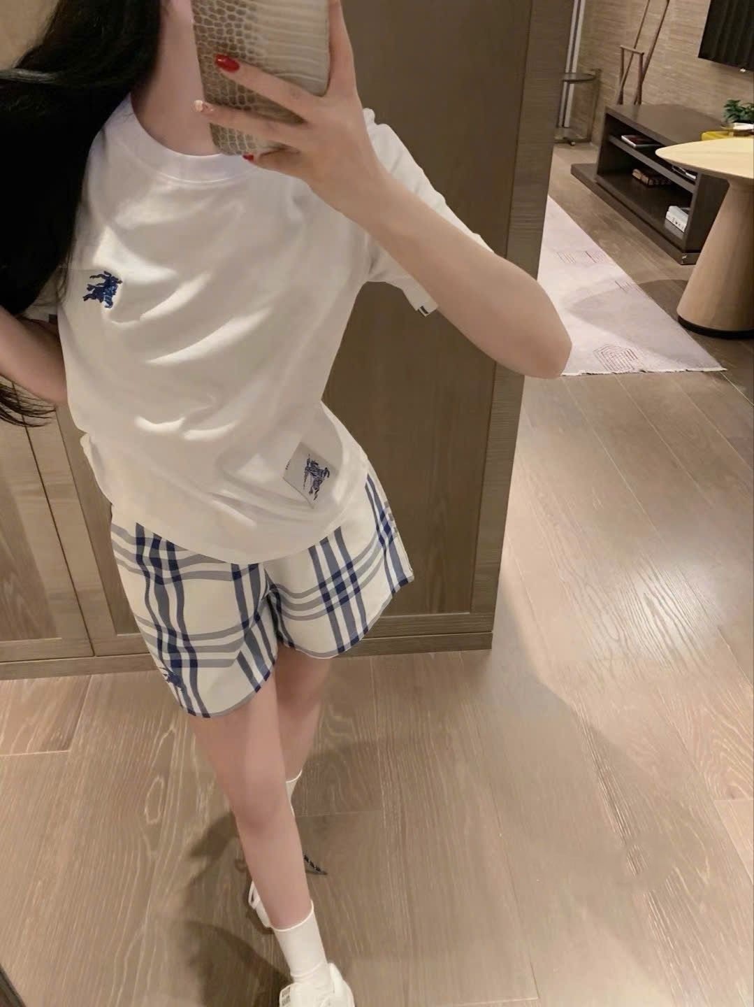 Combo bộ áo thun polo quần short vải ngắn Burberry 5
