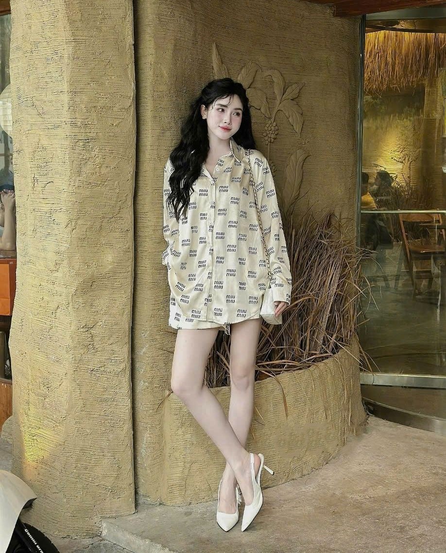Combo bộ áo sơ mi quần ngắn lụa MiuMiu 1