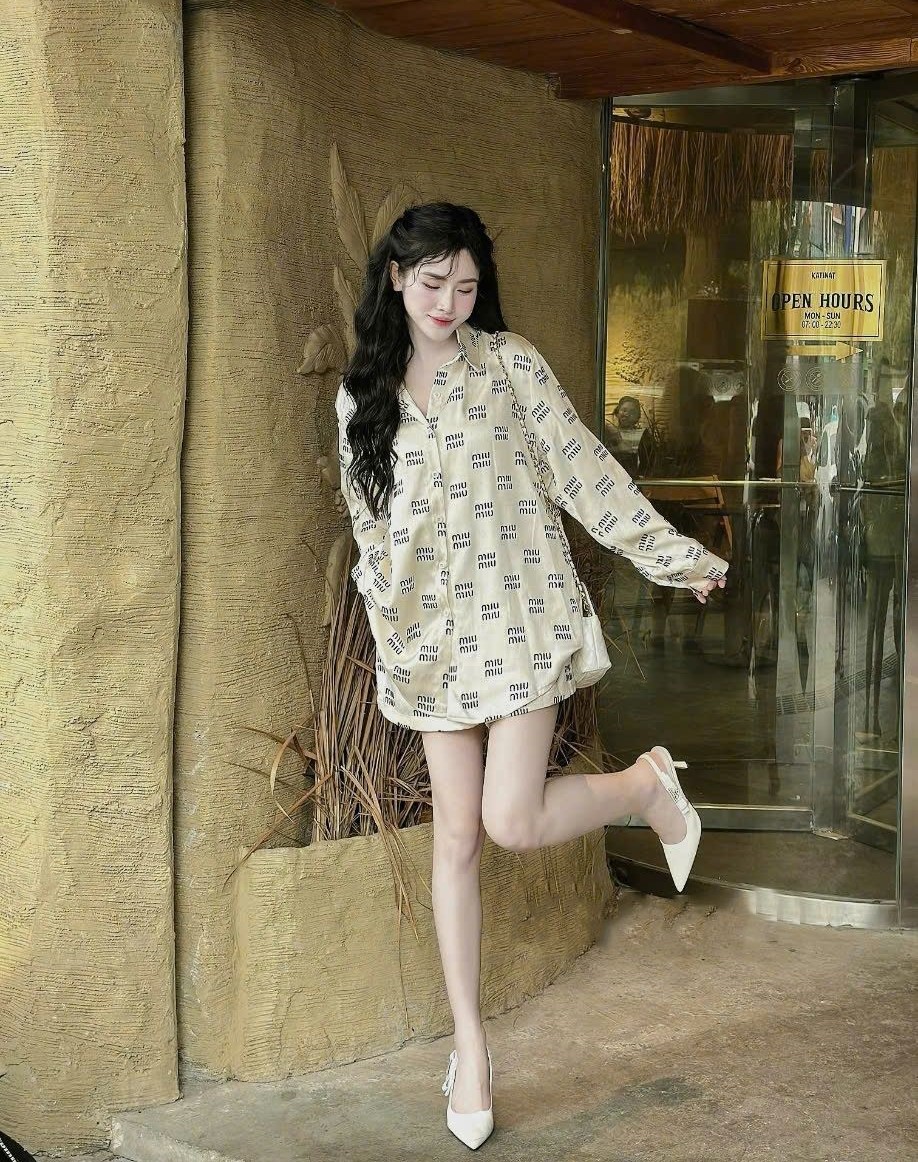 Combo bộ áo sơ mi quần ngắn lụa MiuMiu 2