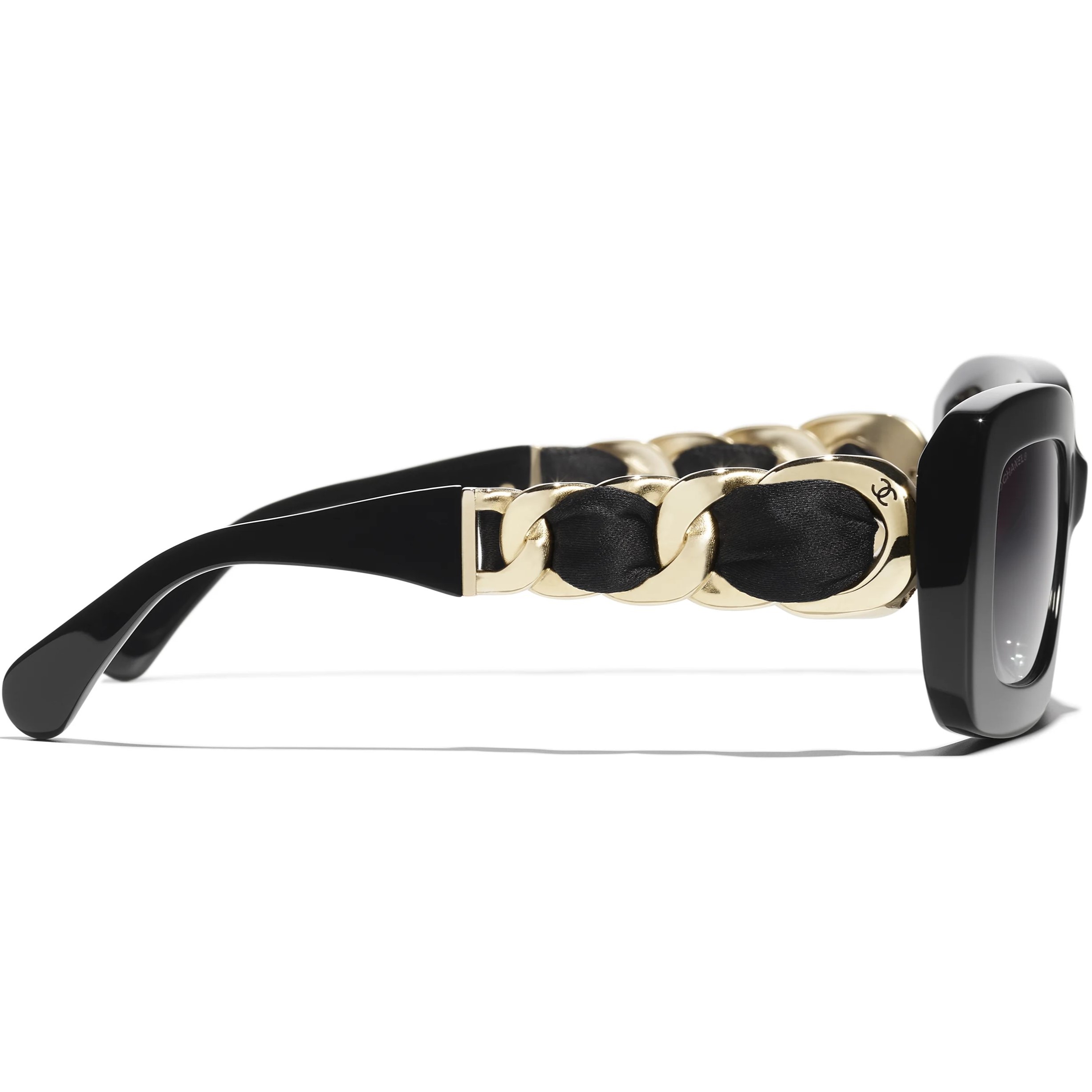 Mắt kính Chanel Rectangle Sunglasses Black Frame Grey Lenses 9183 1