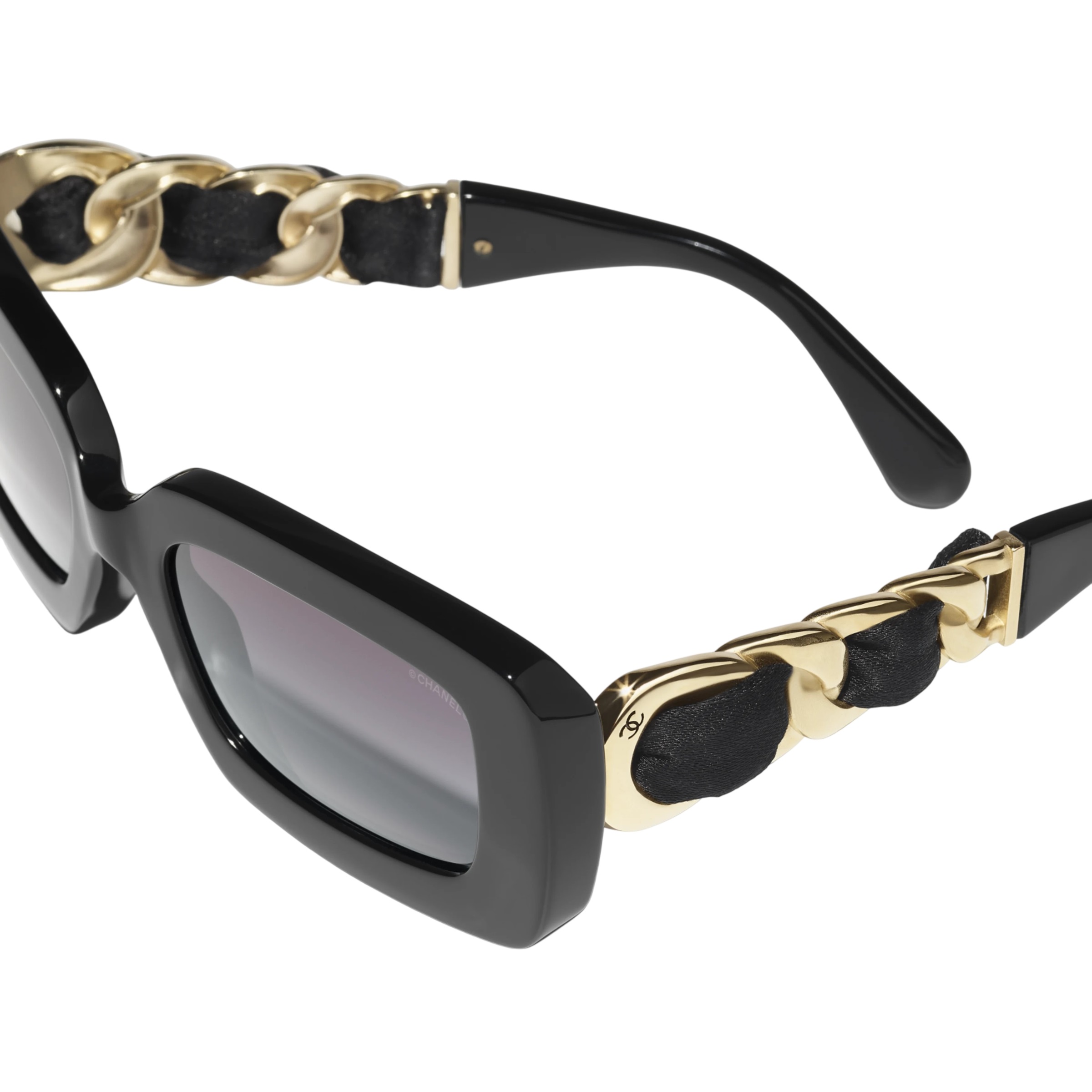 Mắt kính Chanel Rectangle Sunglasses Black Frame Grey Lenses 9183 2