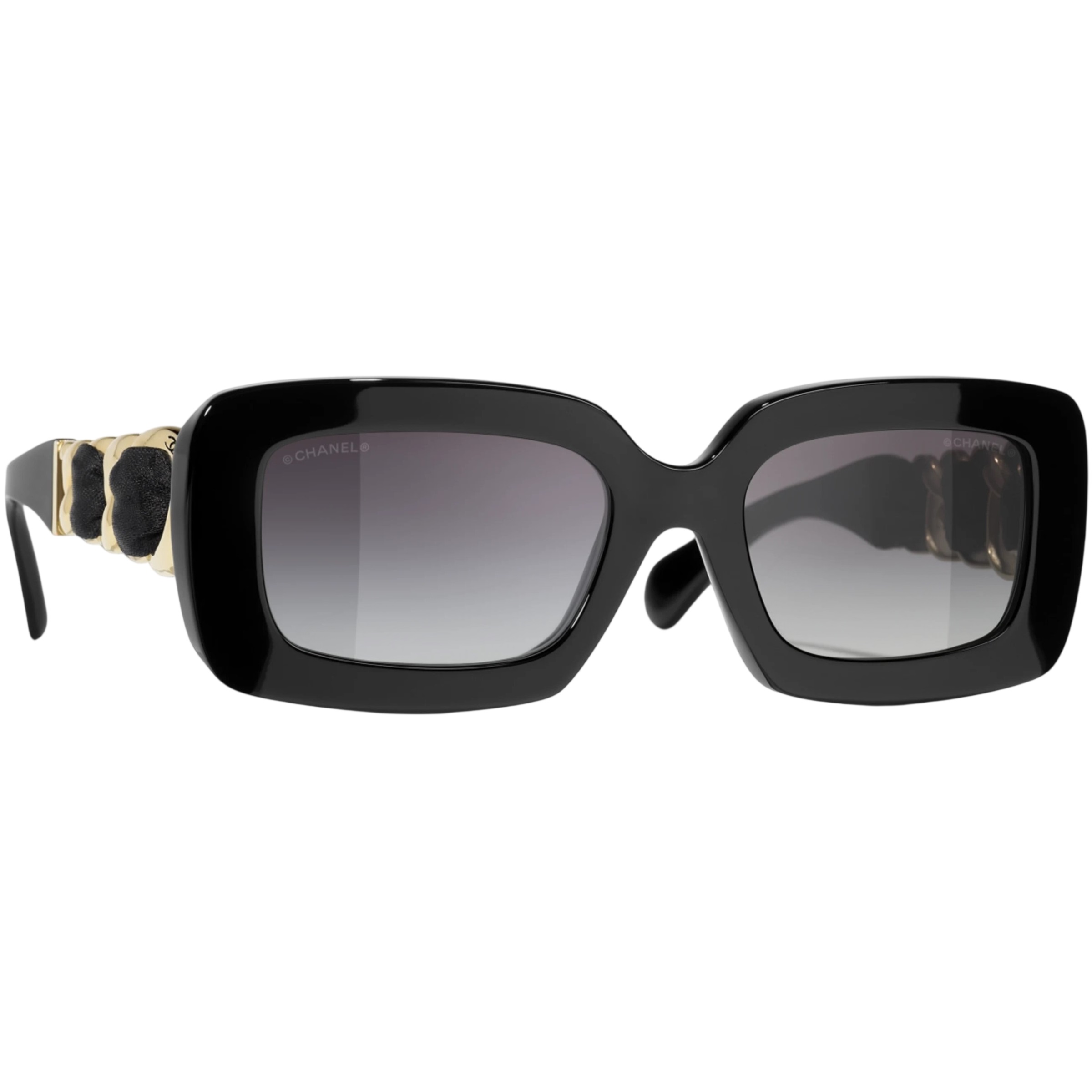 Mắt kính Chanel Rectangle Sunglasses Black Frame Grey Lenses 9183 4