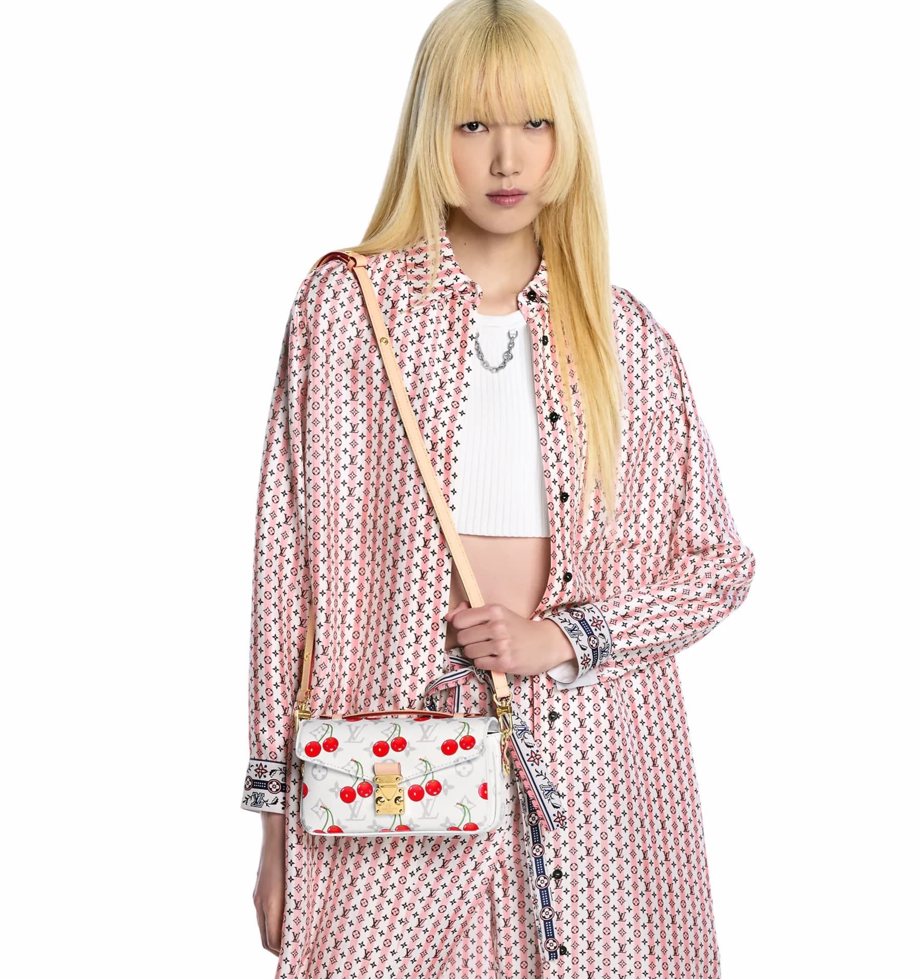 Túi đeo chéo Louis Vuitton LV x TM Pochette Métis East West Cherry 4