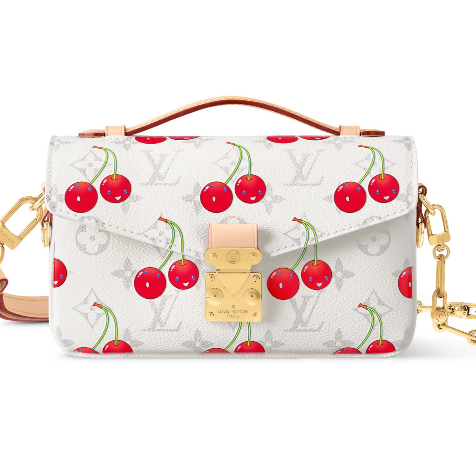 Túi đeo chéo Louis Vuitton LV x TM Pochette Métis East West Cherry 3