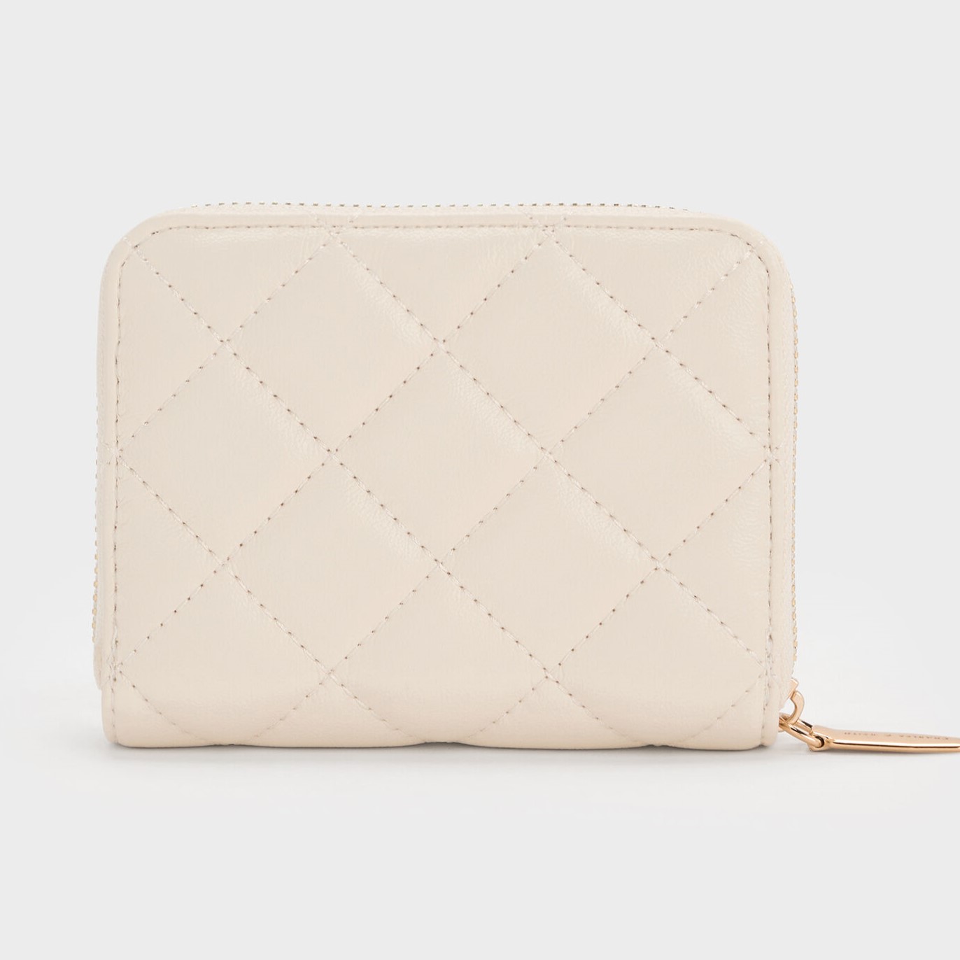 Ví cầm tay ngắn gập trắng Charles Keith Alva Quilted Zip Around Wallet CK6-10770678 4