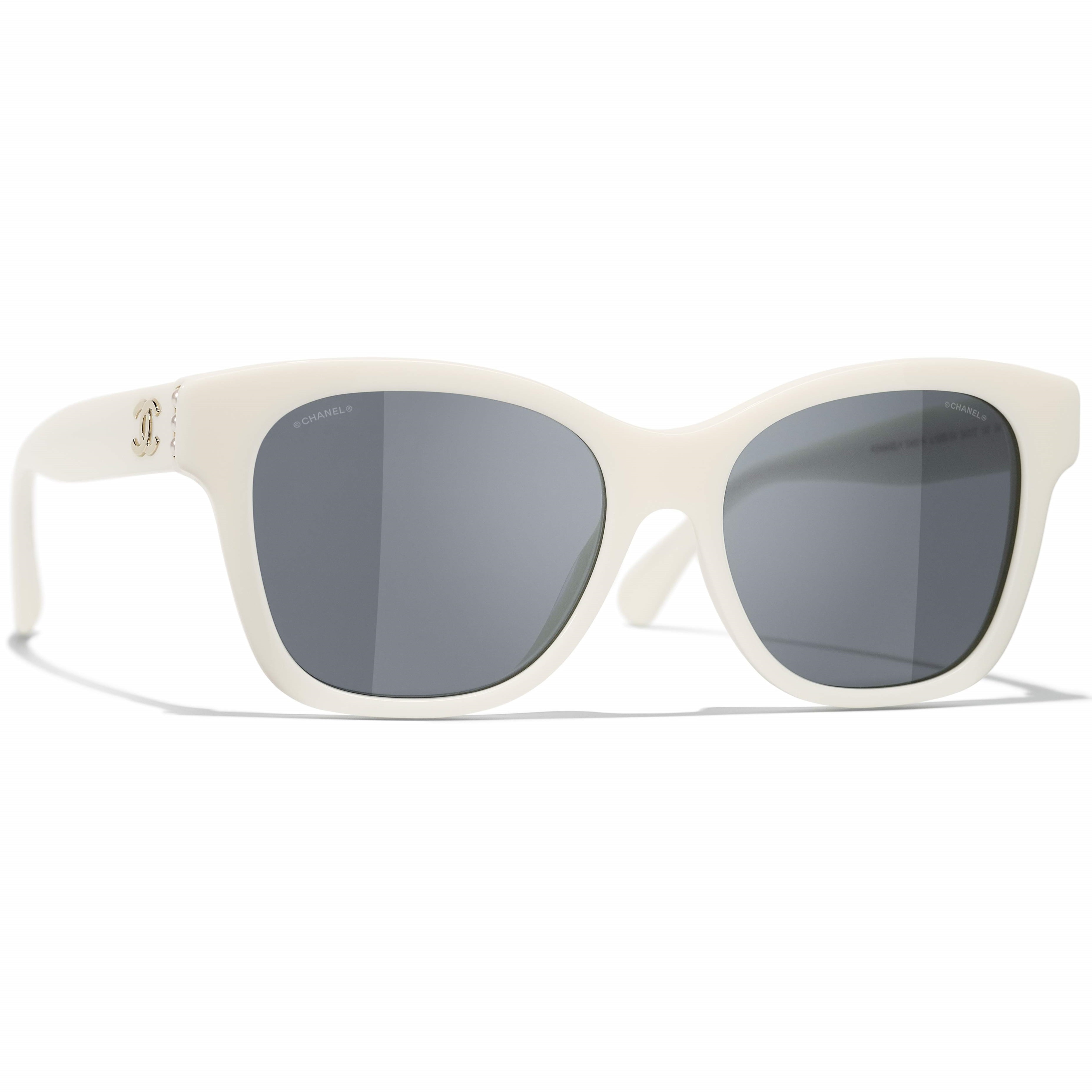 KÍNH MÁT THỜI TRANG CHANEL RECTANGULAR SUNGLASSES WHITE ACETATE FRAME CH5482 2