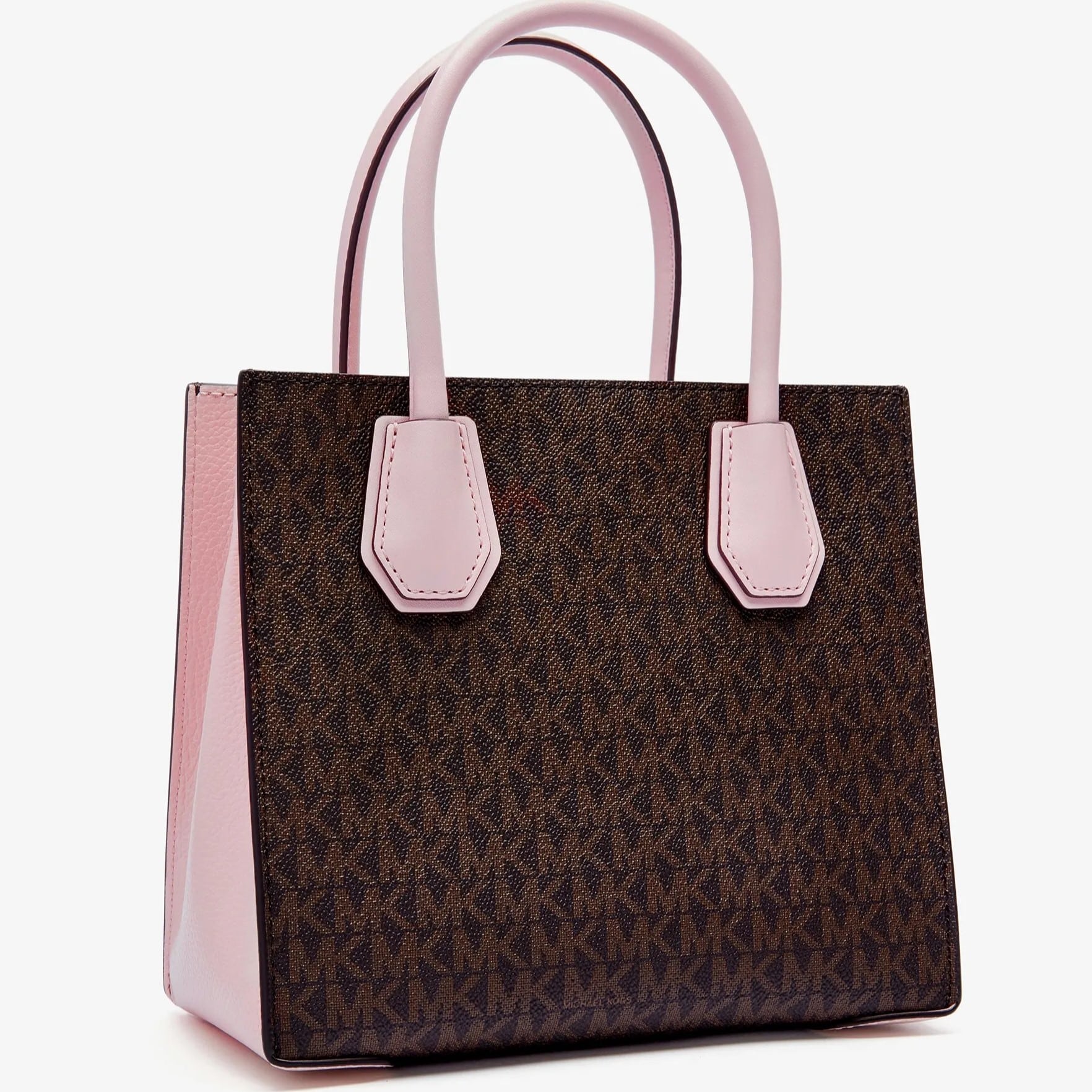 Túi xách MK Michael Kors Mercer Medium Monogram Tote Dark Brown Nude Pink 7