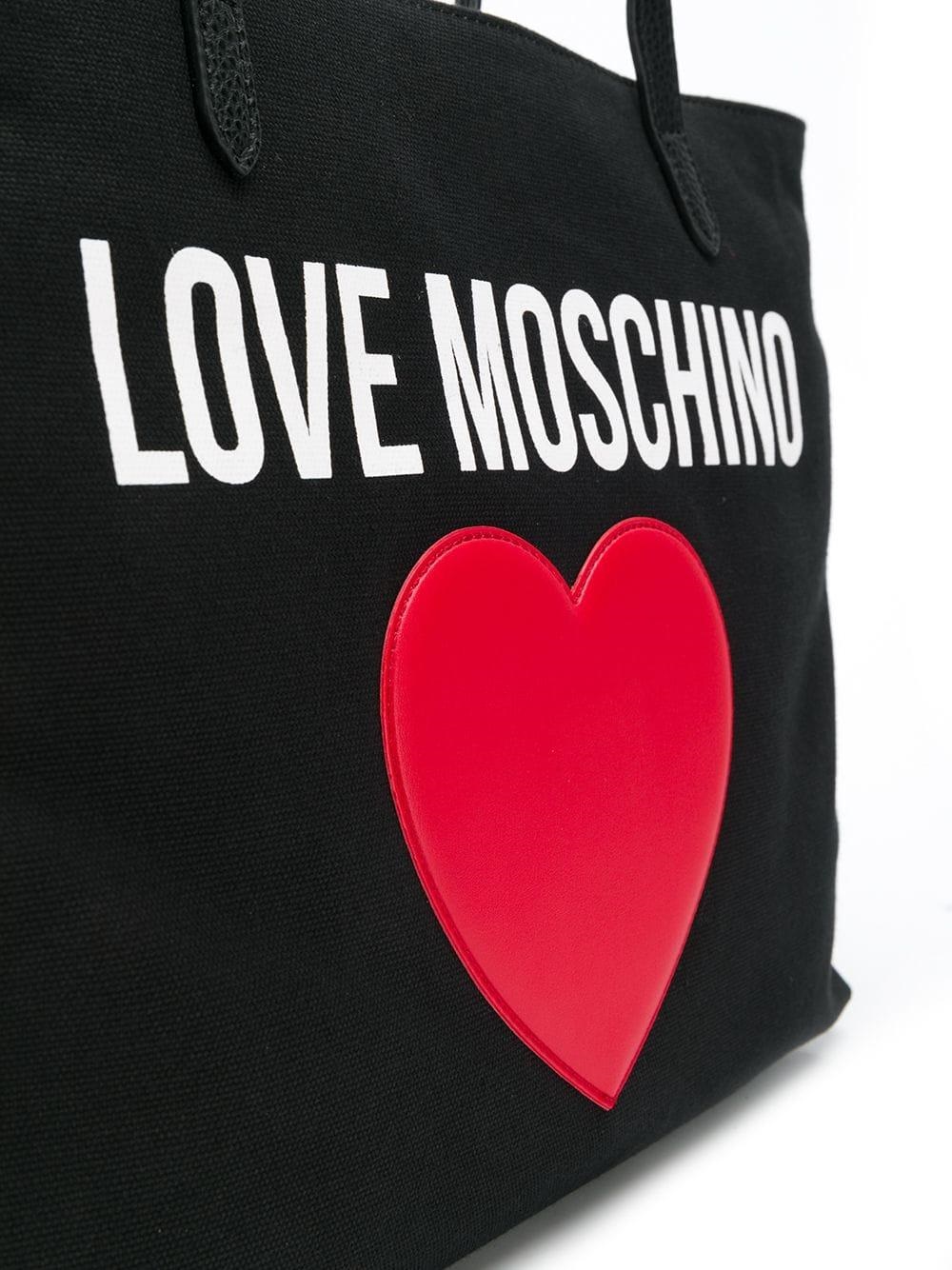 TÚI TOTE NỮ LOVE MOSCHINO CANVAS LOGO SHOPPER BAG 4