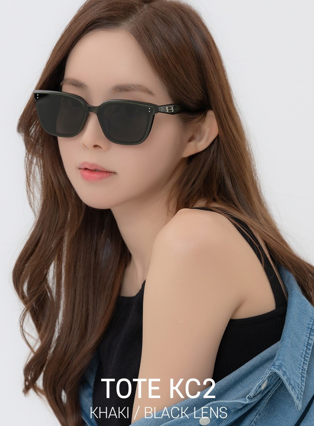 Kính râm Gentle Monster Tote KC2 Black Lenses Translucent Khaki Acetate Frame 10
