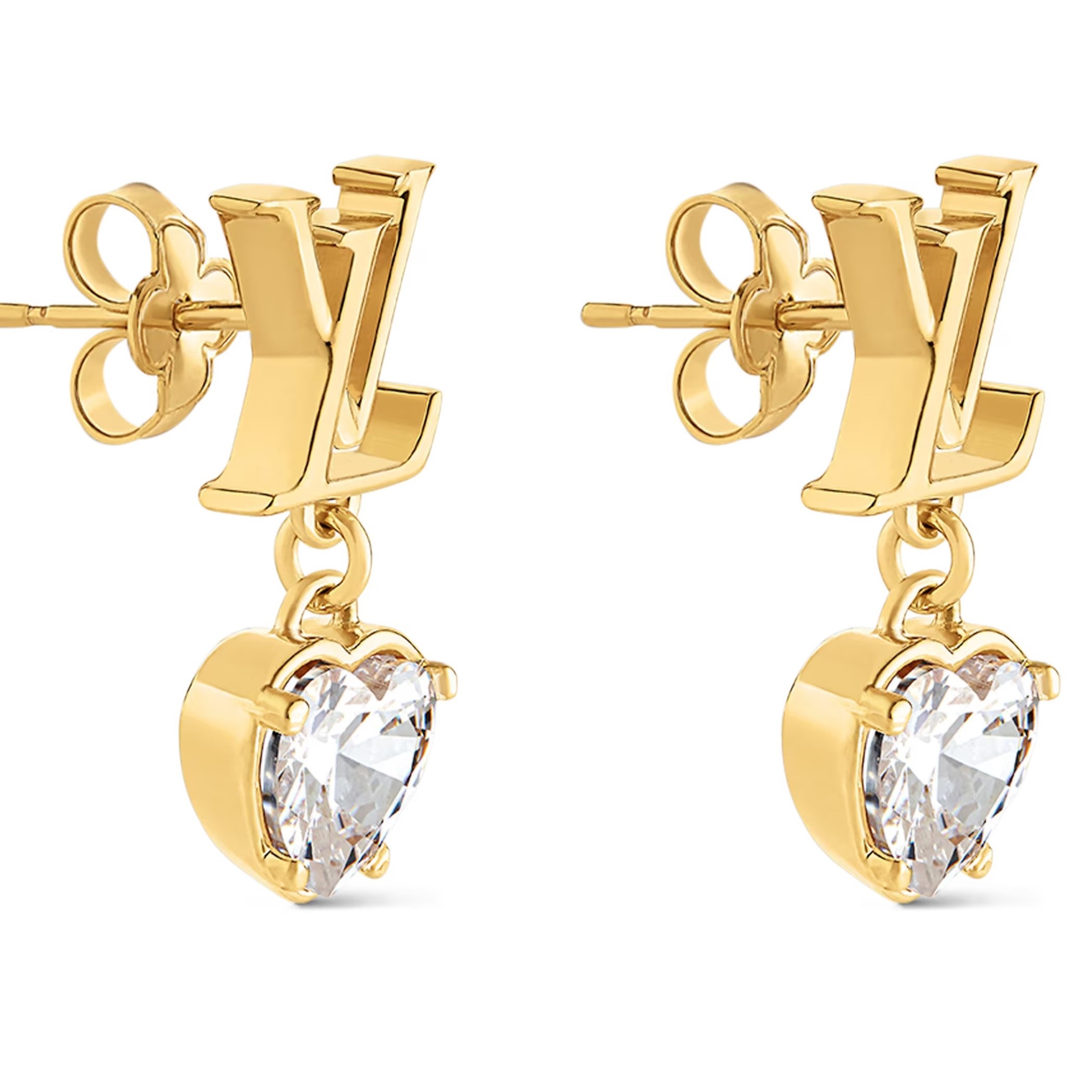 Hoa tai LV Iconic Heart Earrings LV Initials and Heart Charms 3
