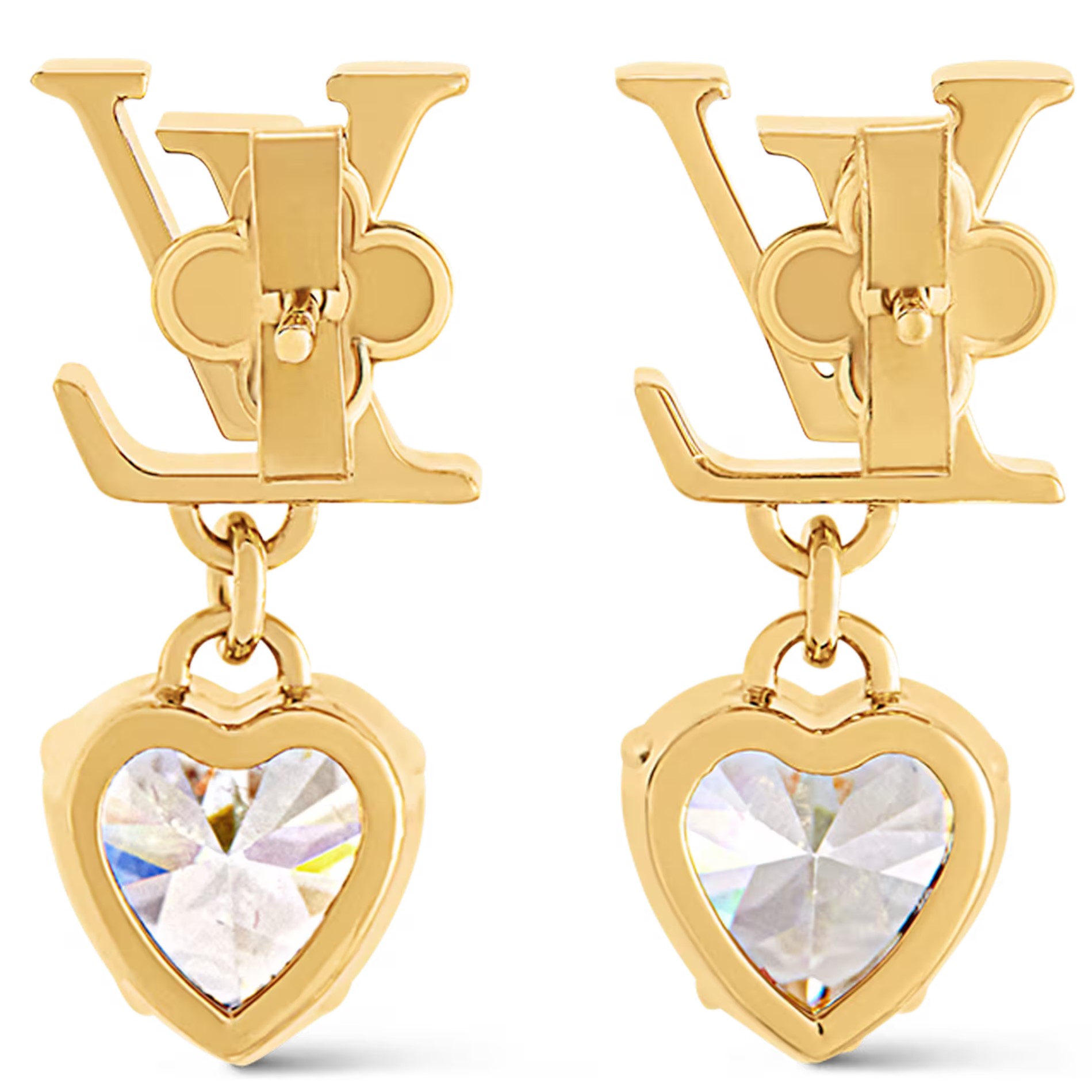 Hoa tai LV Iconic Heart Earrings LV Initials and Heart Charms 6