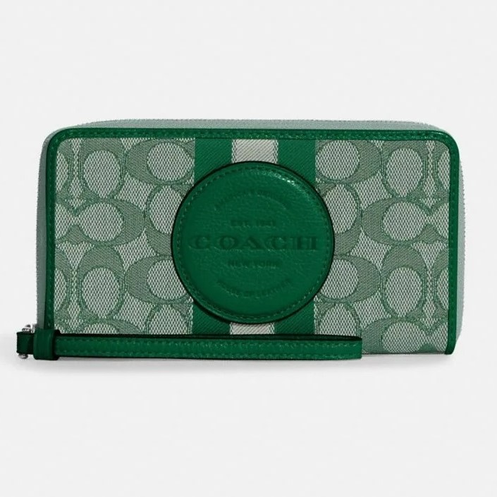 VÍ COACH DEMPSEY LARGE PHONE WALLET IN SIGNATURE JACQUARD WITH STRIPE AND COACH PATCH 5