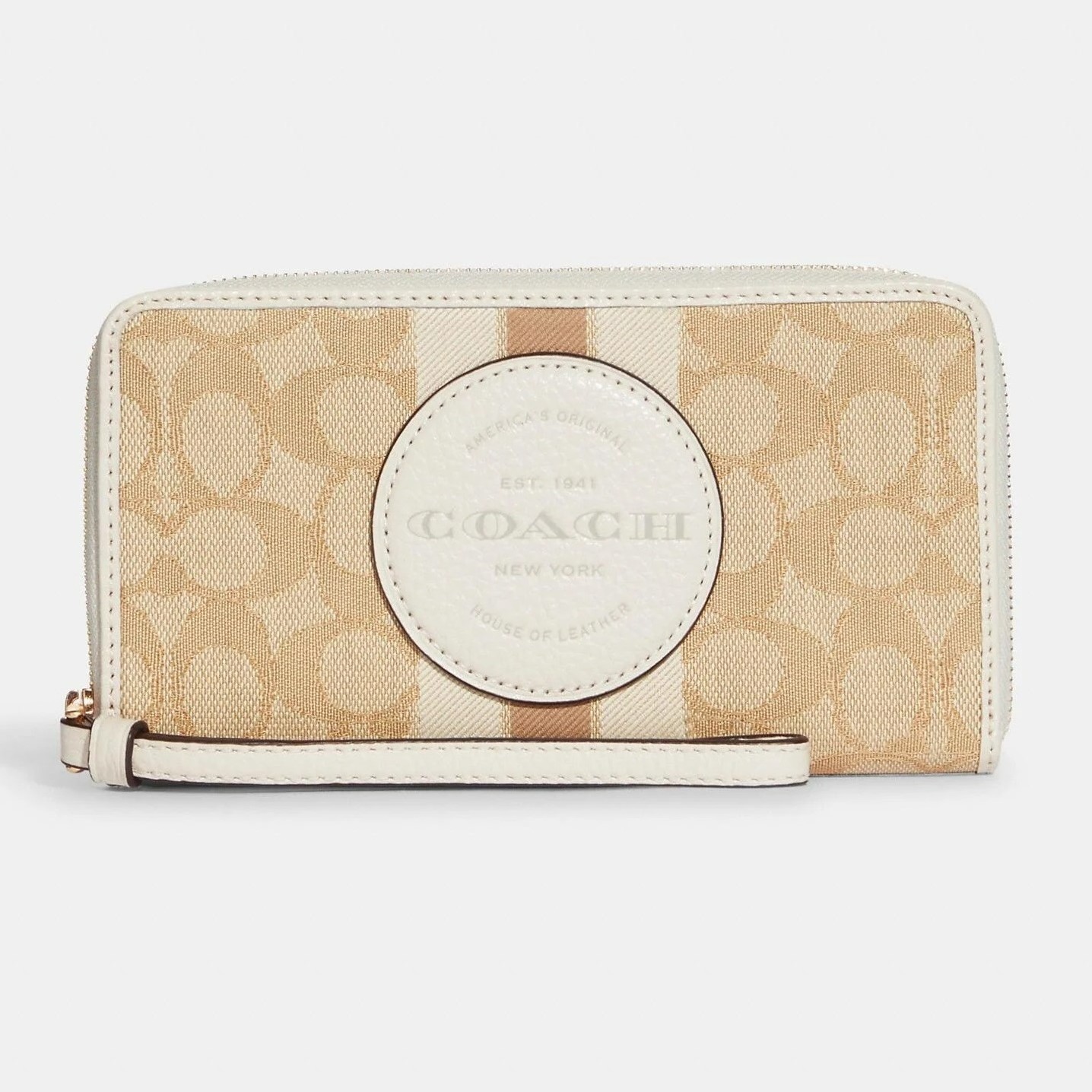 VÍ COACH DEMPSEY LARGE PHONE WALLET IN SIGNATURE JACQUARD WITH STRIPE AND COACH PATCH 6