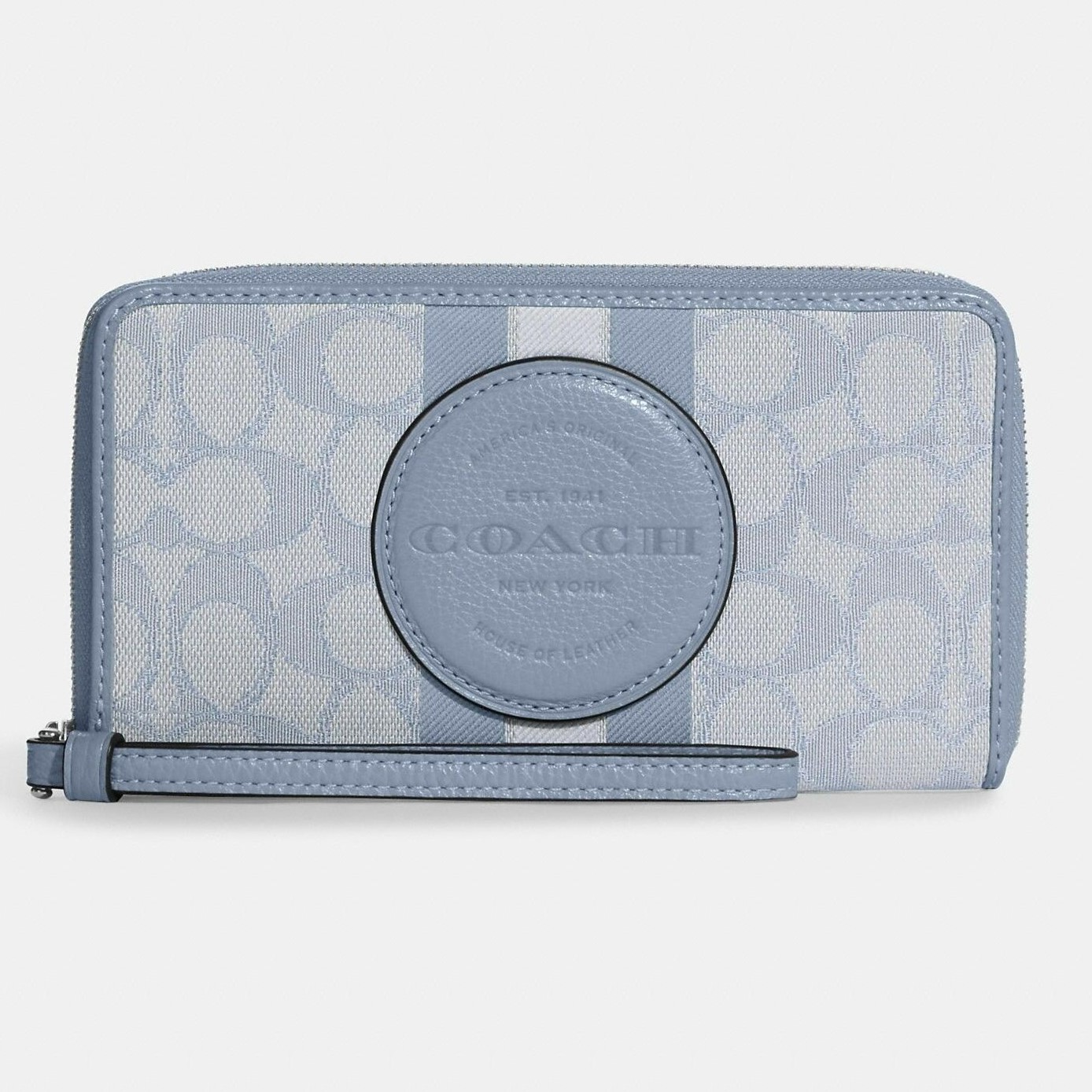 VÍ COACH DEMPSEY LARGE PHONE WALLET IN SIGNATURE JACQUARD WITH STRIPE AND COACH PATCH 12