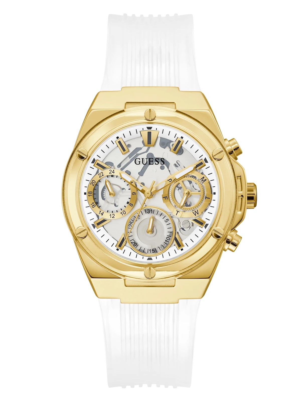 ĐỒNG HỒ NỮ GUESS WHITE AND GOLD-TONE MULTIFUNCTION WATCH 4