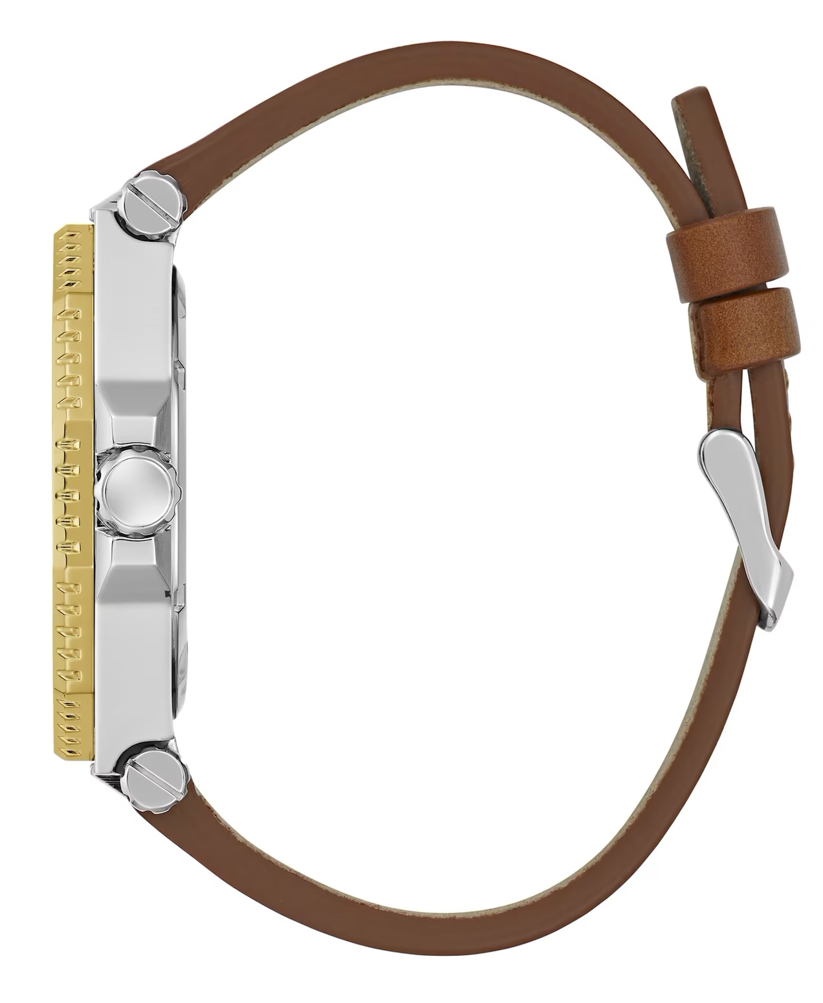 Đồng hồ đeo tay dây da Nam Guess Two-Tone and Brown Leather Multifunction Watch GW0704G1 2