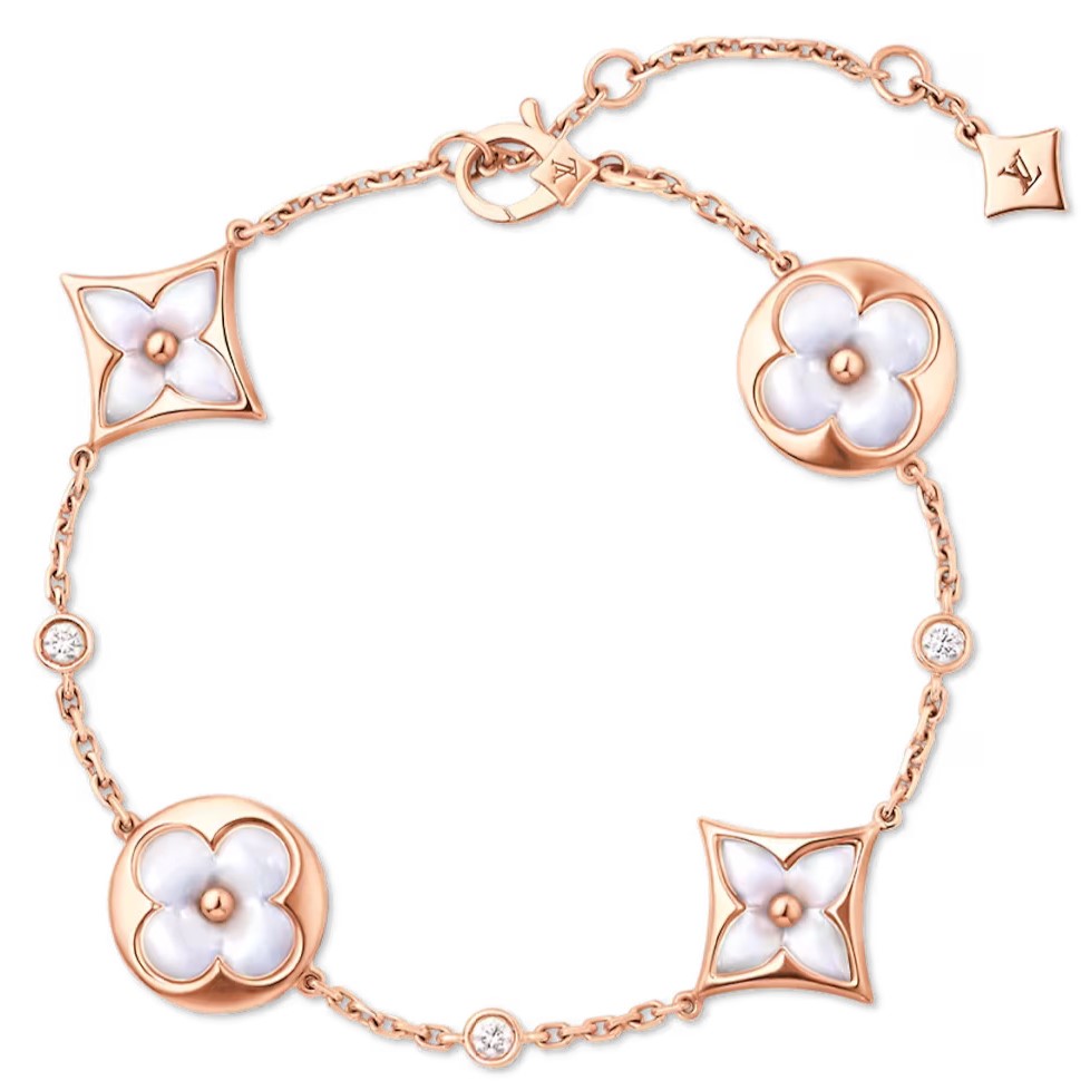 Lắc tay hoa nữ Louis Vuitton Color Blossom BB Multi-Motifs Bracelet Pink Gold White Mother-of-Pearl And Diamonds Q95596 3