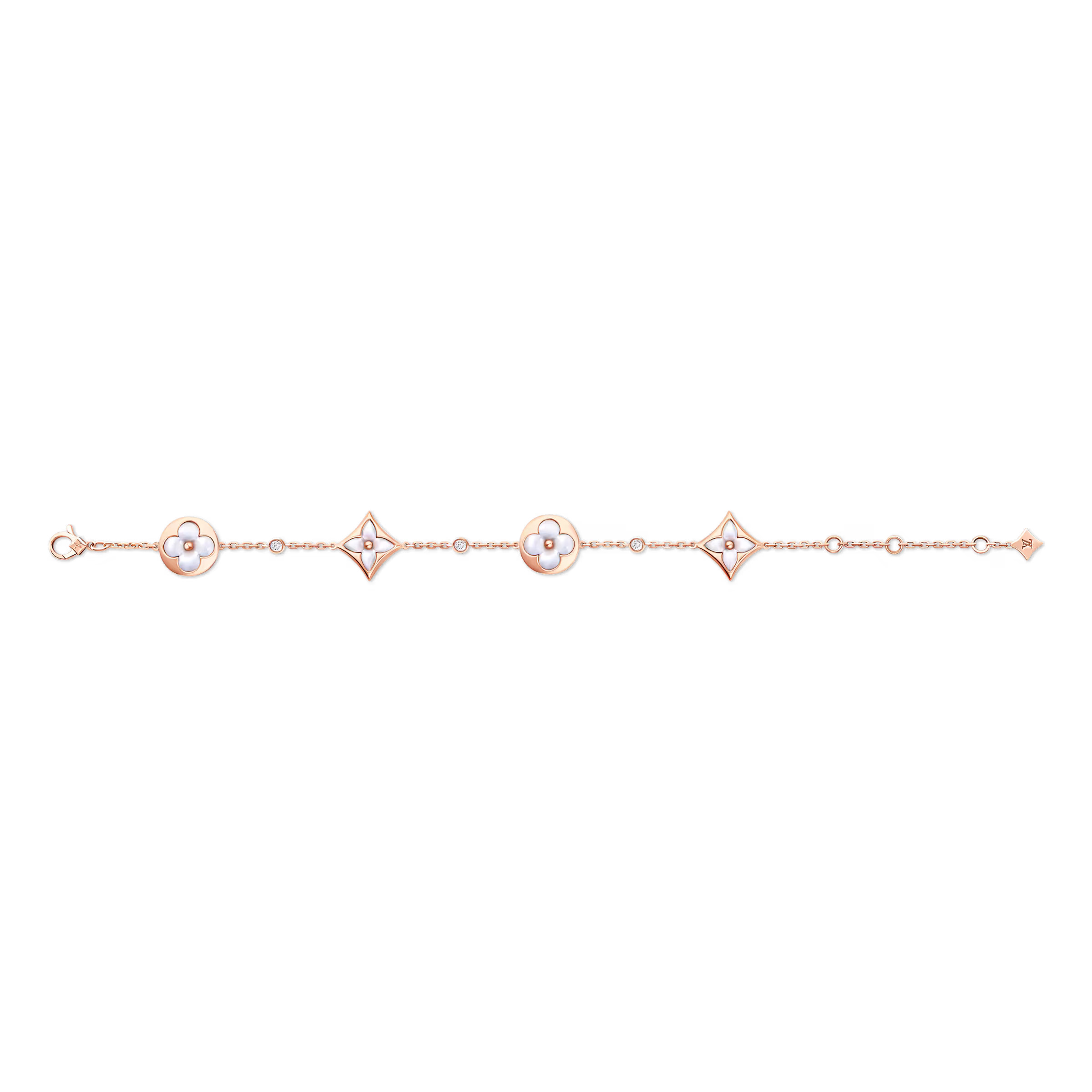 Lắc tay hoa nữ Louis Vuitton Color Blossom BB Multi-Motifs Bracelet Pink Gold White Mother-of-Pearl And Diamonds Q95596 5