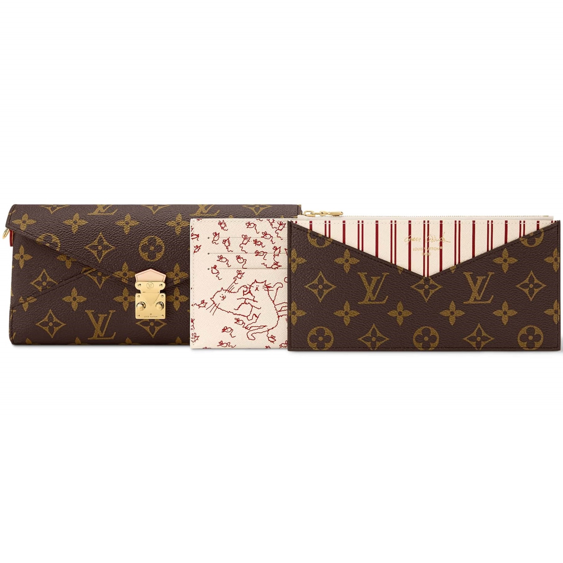 Túi nâu Louis Vuitton Travels With Grace Coddington Kirigami Organizer On Chain 8