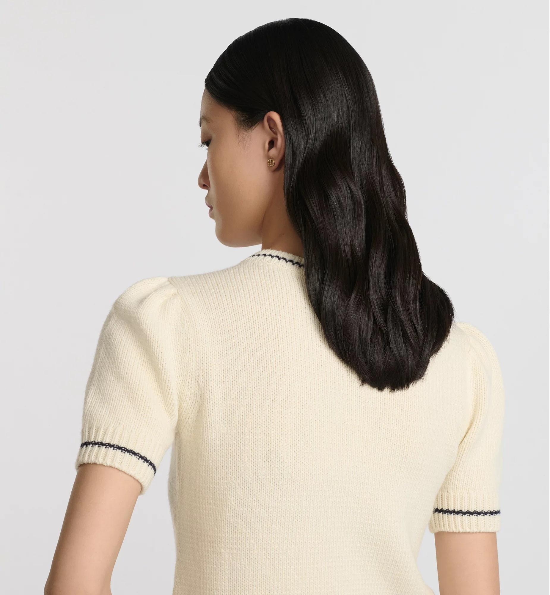Áo len nữ Dior Short-Sleeved Sweater Ecru Wool and Cashmere Knit 7